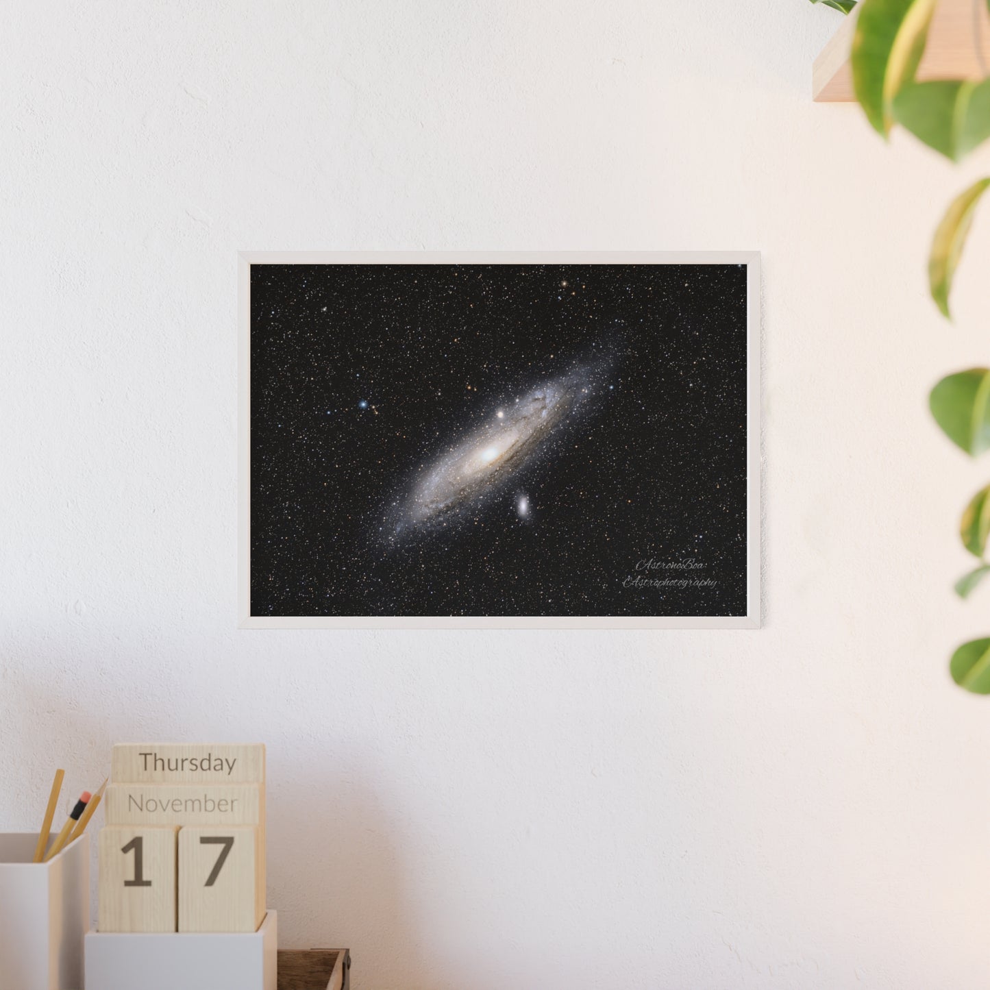 Wooden Frame Andromeda Galaxy Poster