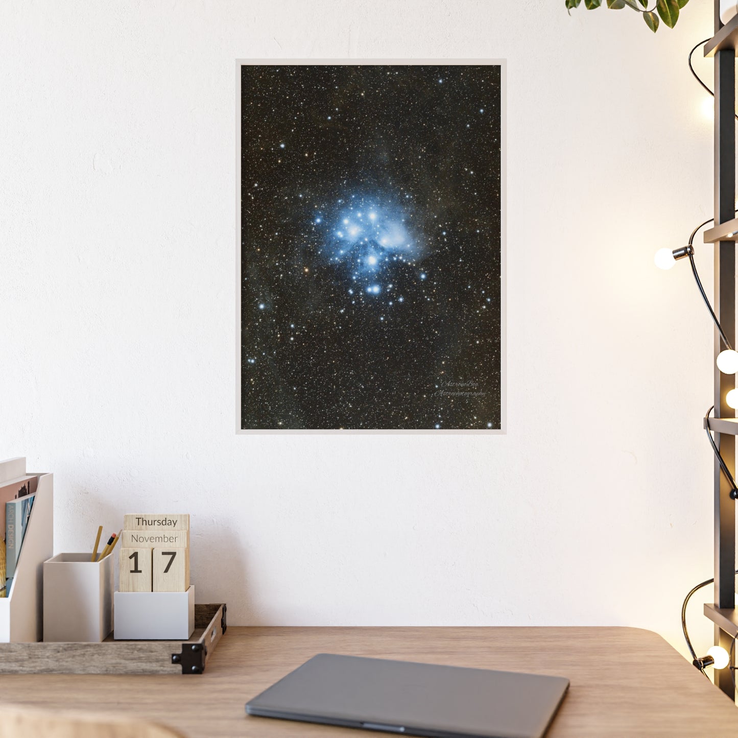 Wooden Frame The Pleiades Poster