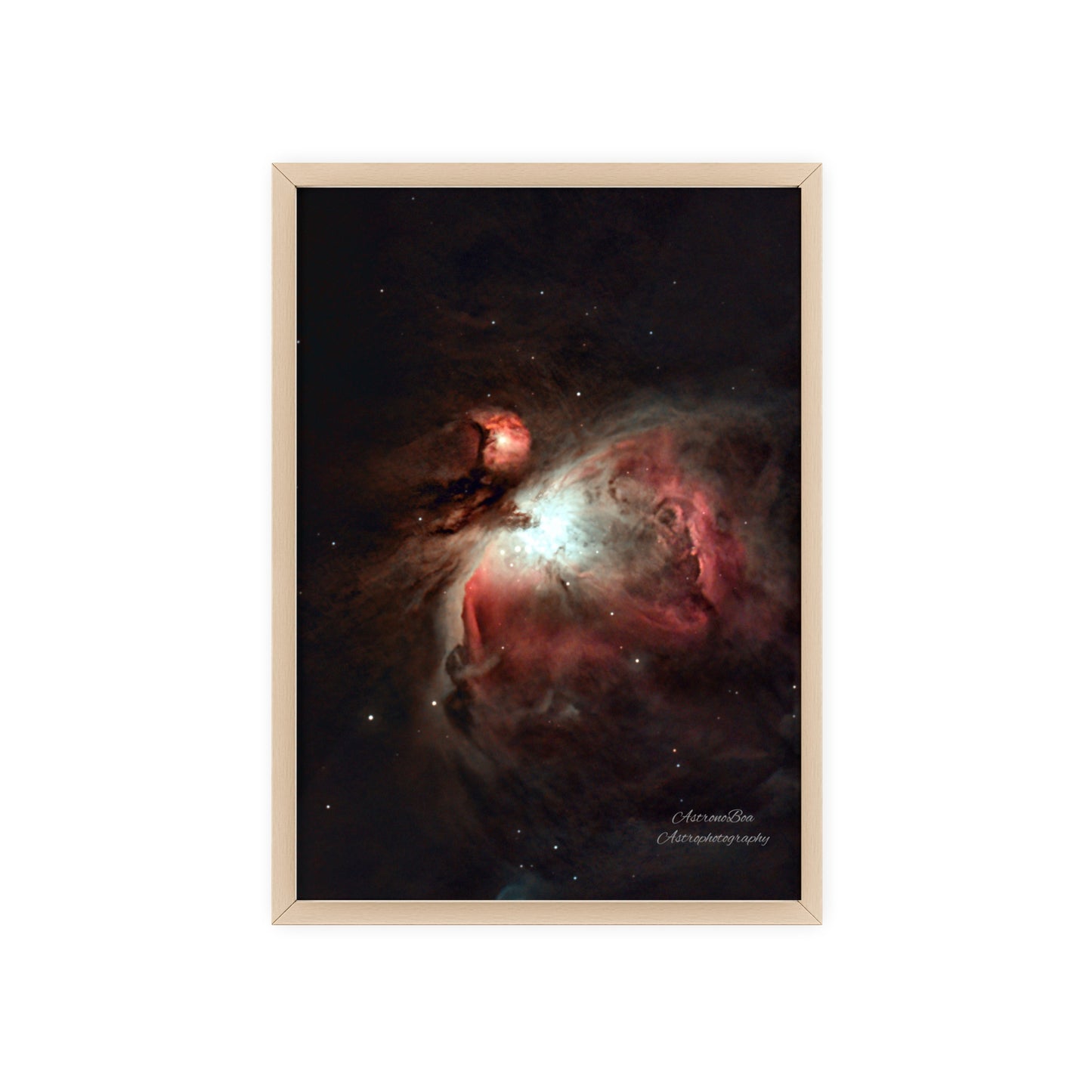 Wooden Frame Orion Nebula Poster