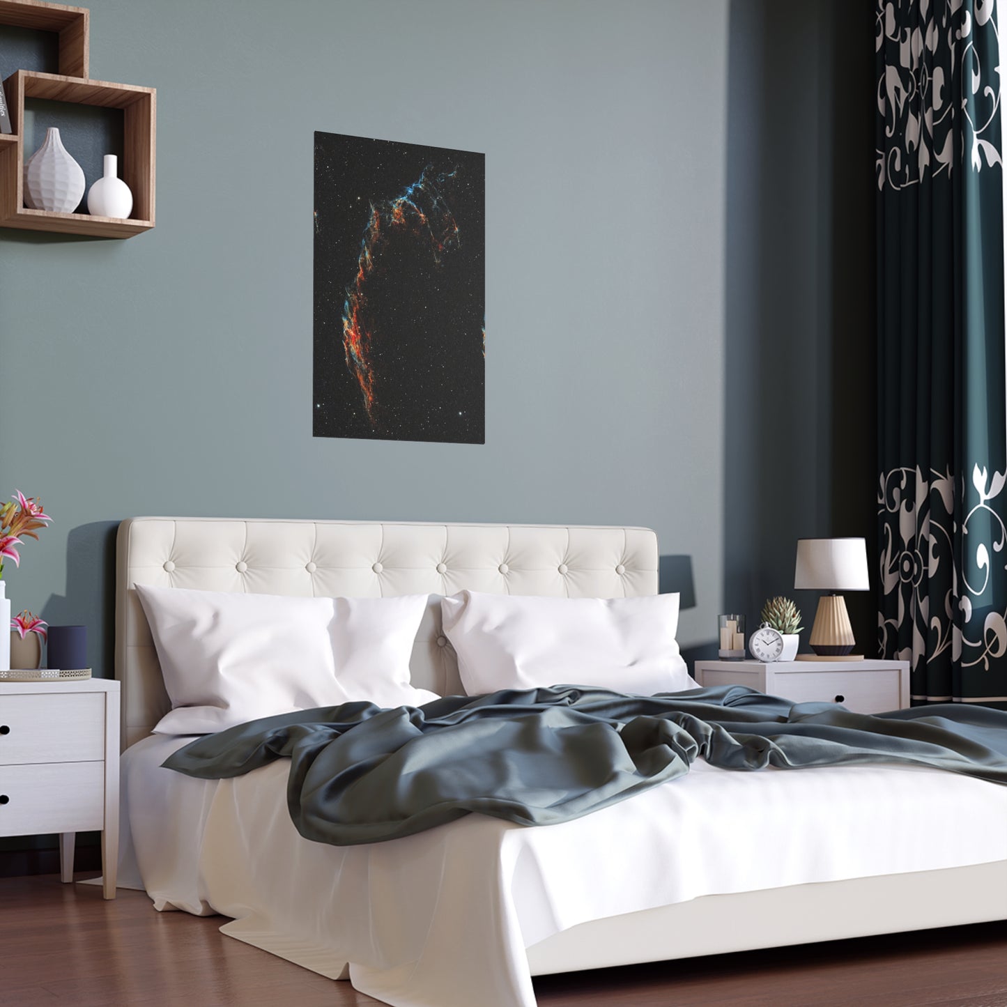 Indoor and Outdoor Silk Poster - The Eastern Veil NGC 6992 by AstronoBoa