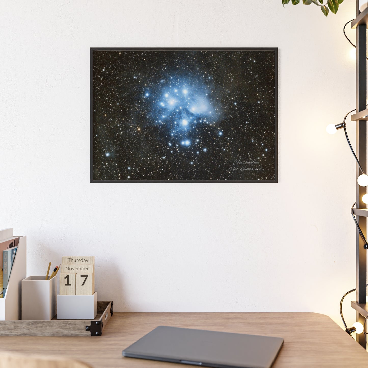 Wooden Frame The Pleiades Poster