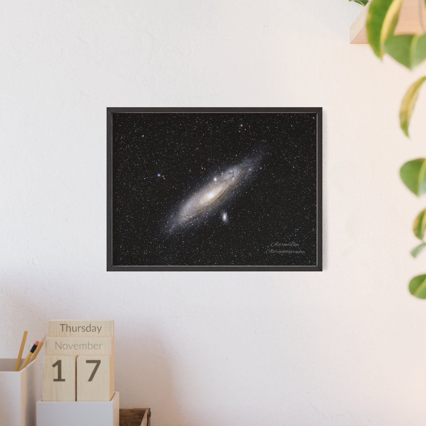 Wooden Frame Andromeda Galaxy Poster