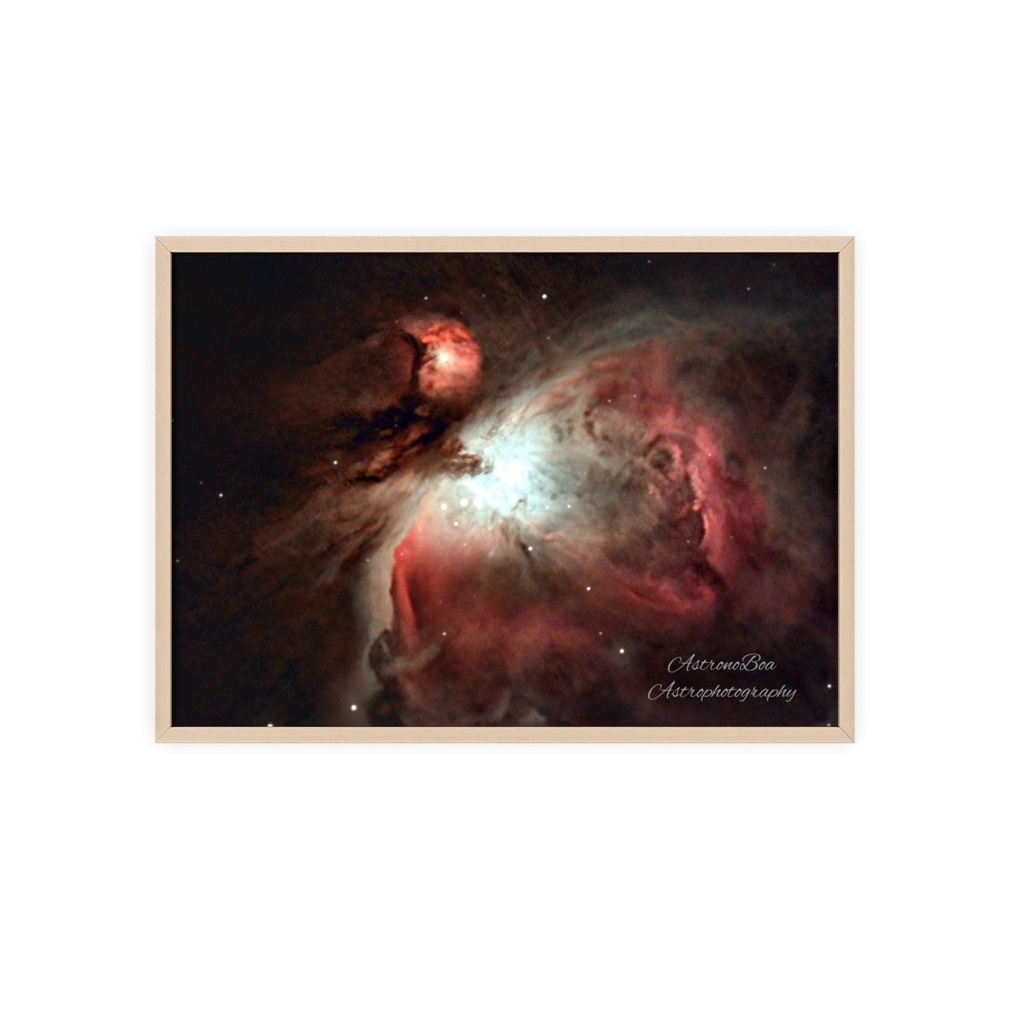 Wooden Frame Orion Nebula Poster