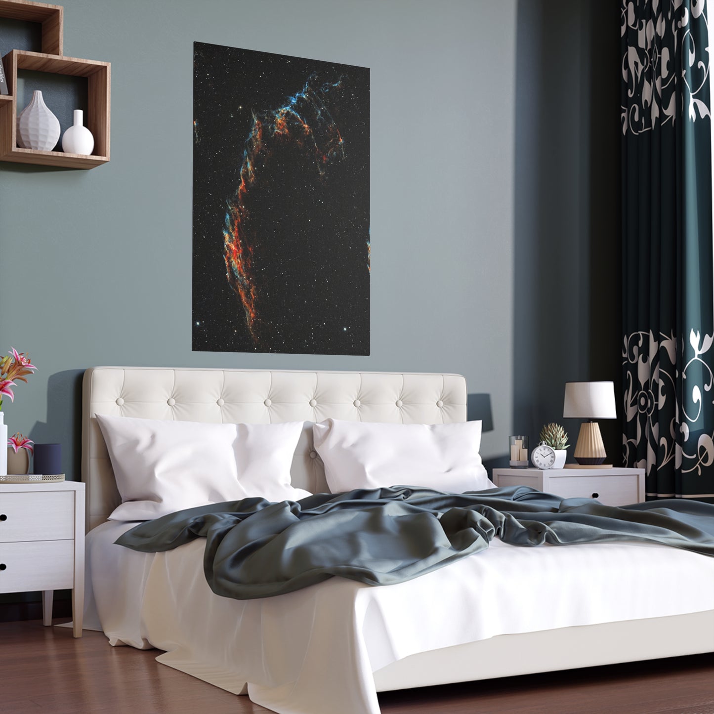 Indoor and Outdoor Silk Poster - The Eastern Veil NGC 6992 by AstronoBoa