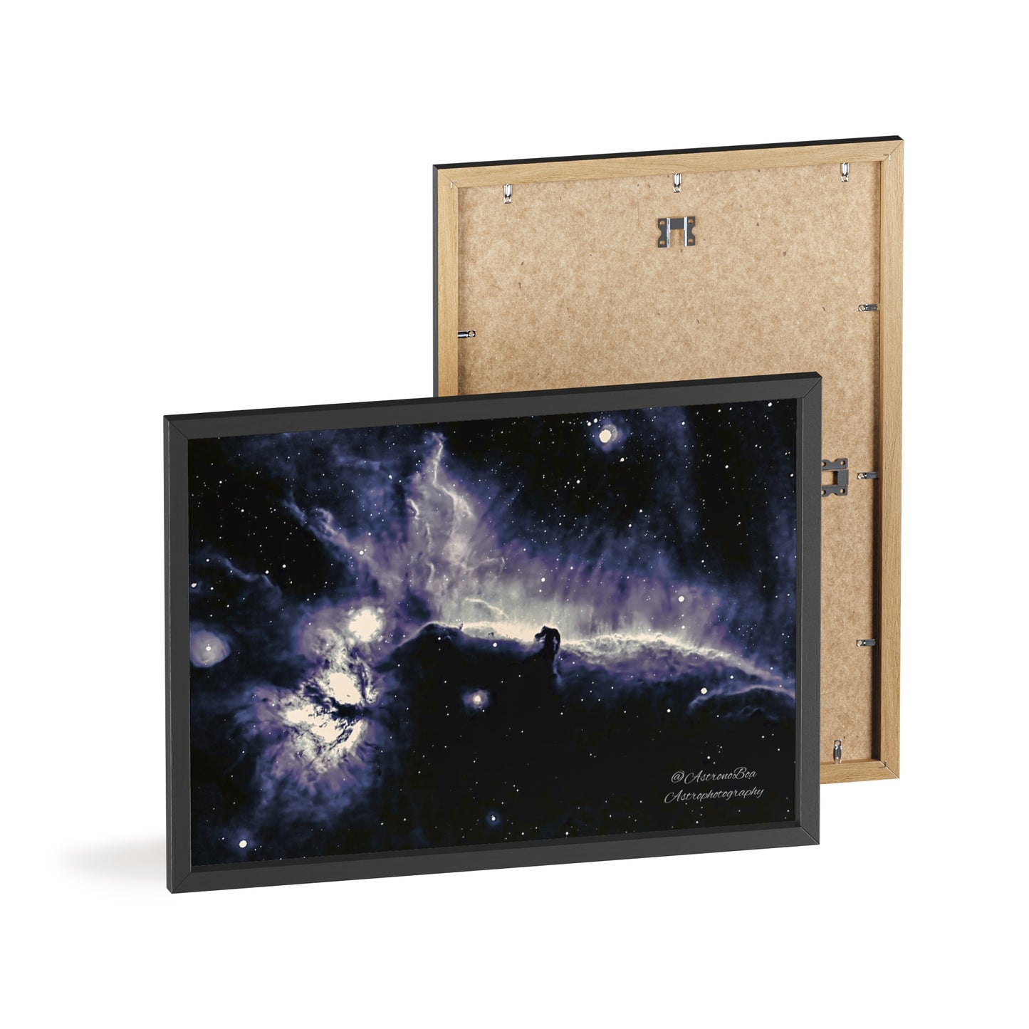 Wooden Frame Horsead and Flame Nebula Poster