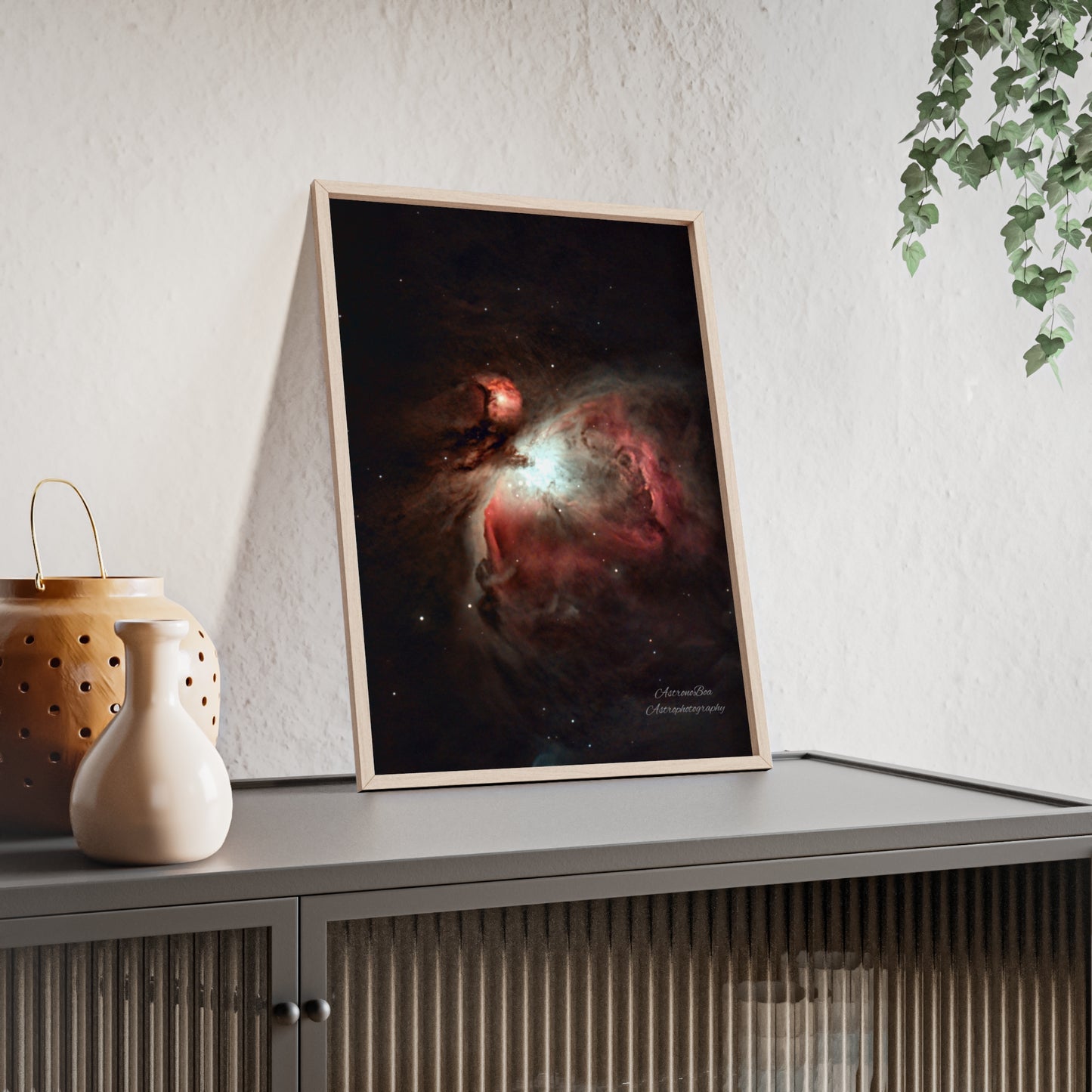 Wooden Frame Orion Nebula Poster