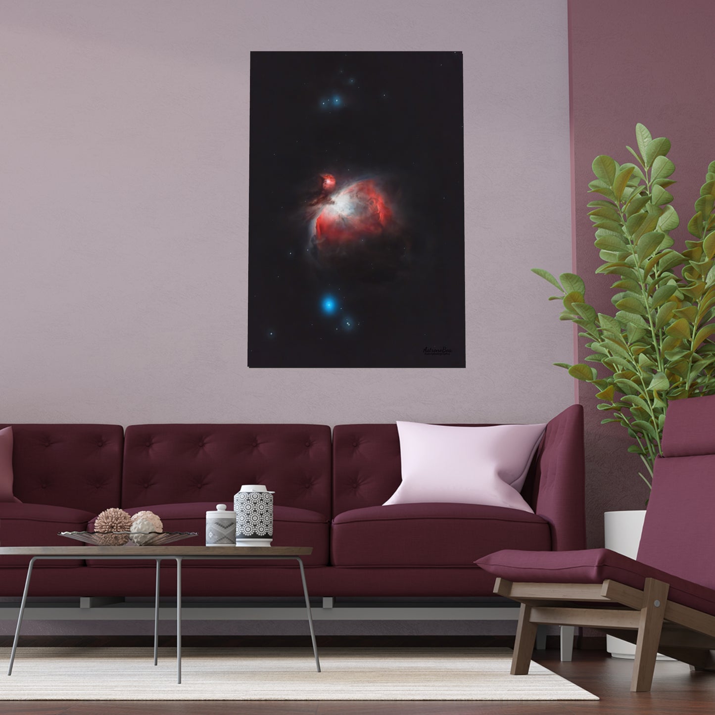 Indoor and Outdoor Silk Poster - Orion Nebula Astrophotography by AstronoBoa
