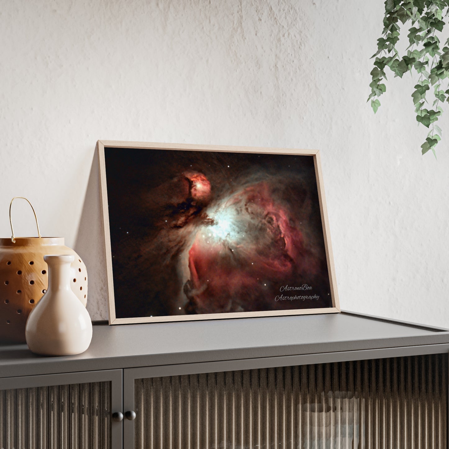 Wooden Frame Orion Nebula Poster