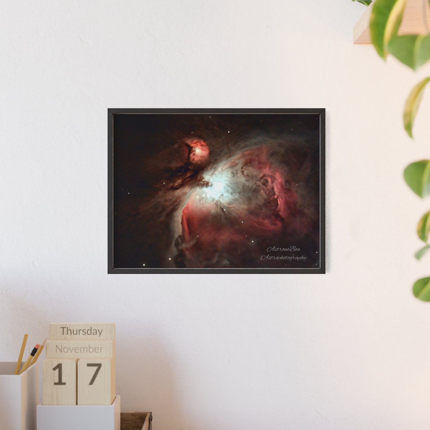 Wooden Frame Orion Nebula Poster