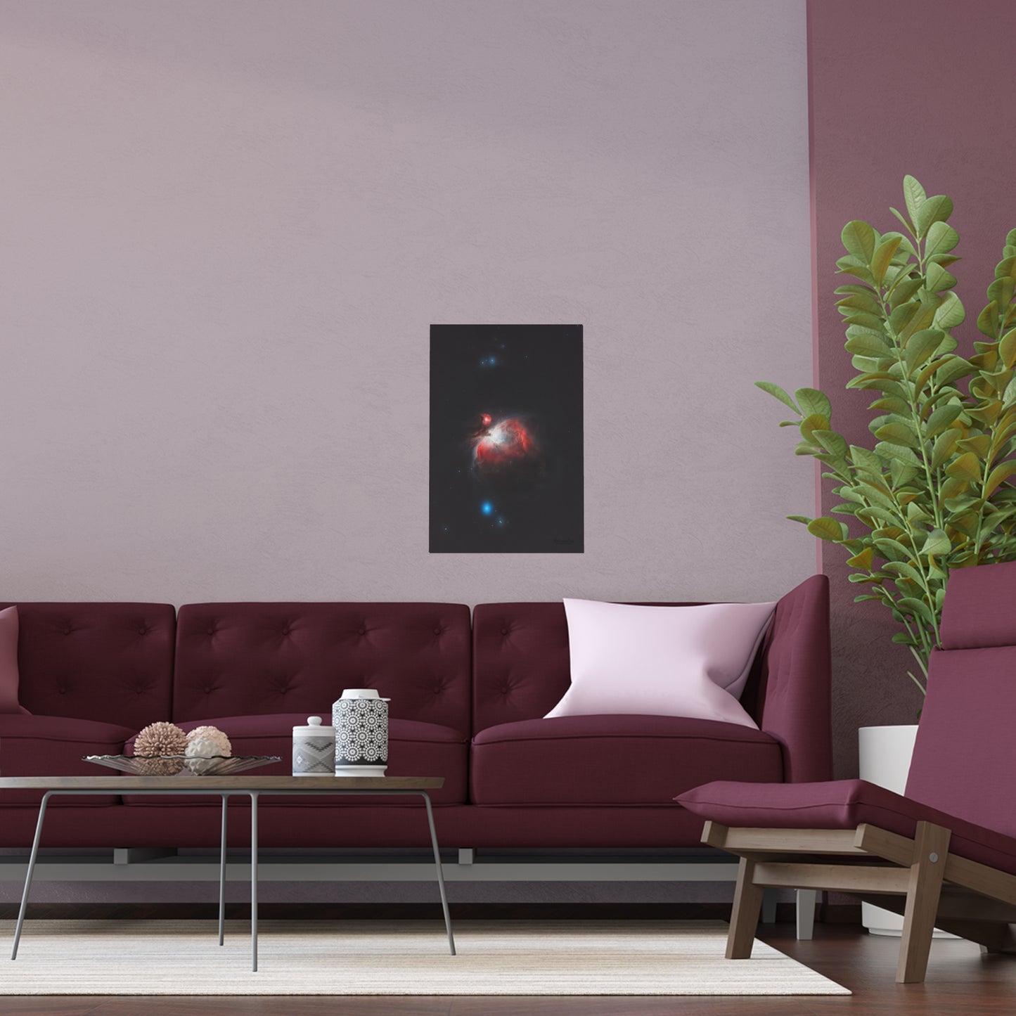 Indoor and Outdoor Silk Poster - Orion Nebula Astrophotography by AstronoBoa