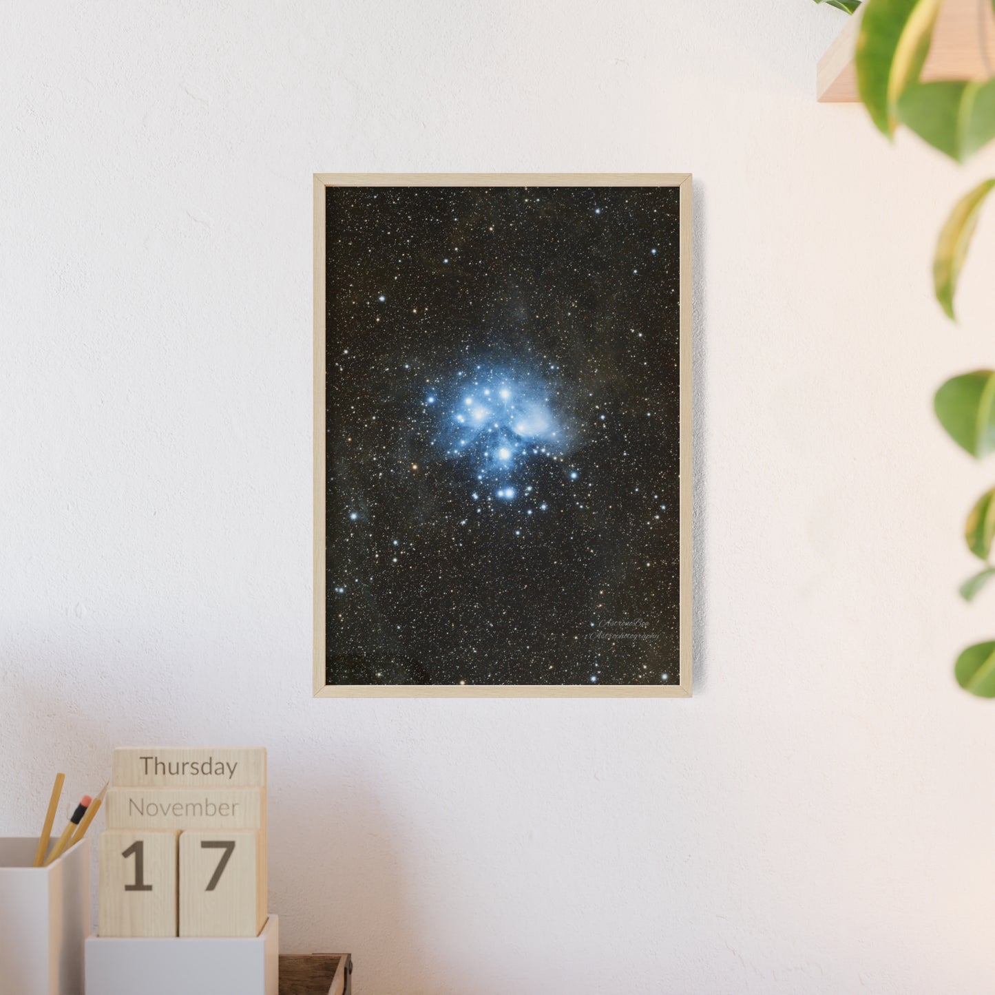 Wooden Frame The Pleiades Poster