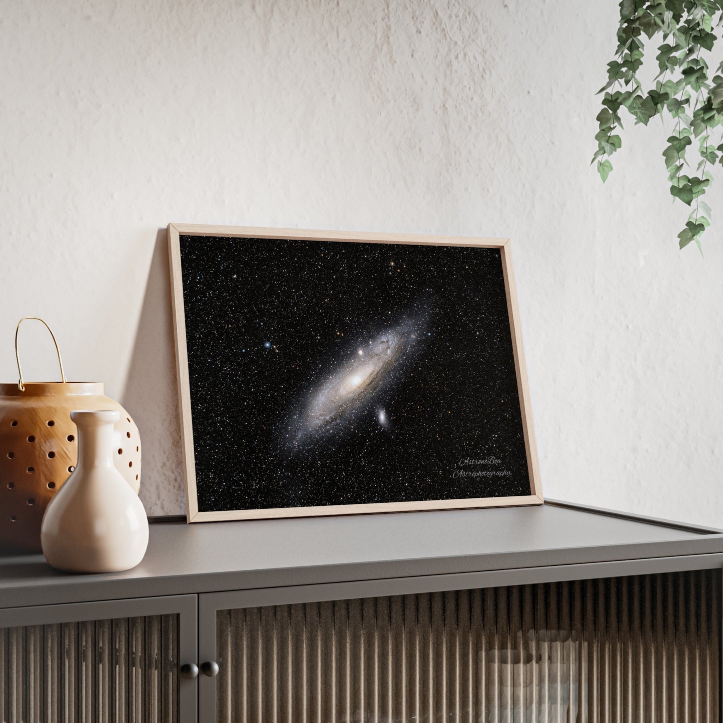 Wooden Frame Andromeda Galaxy Poster