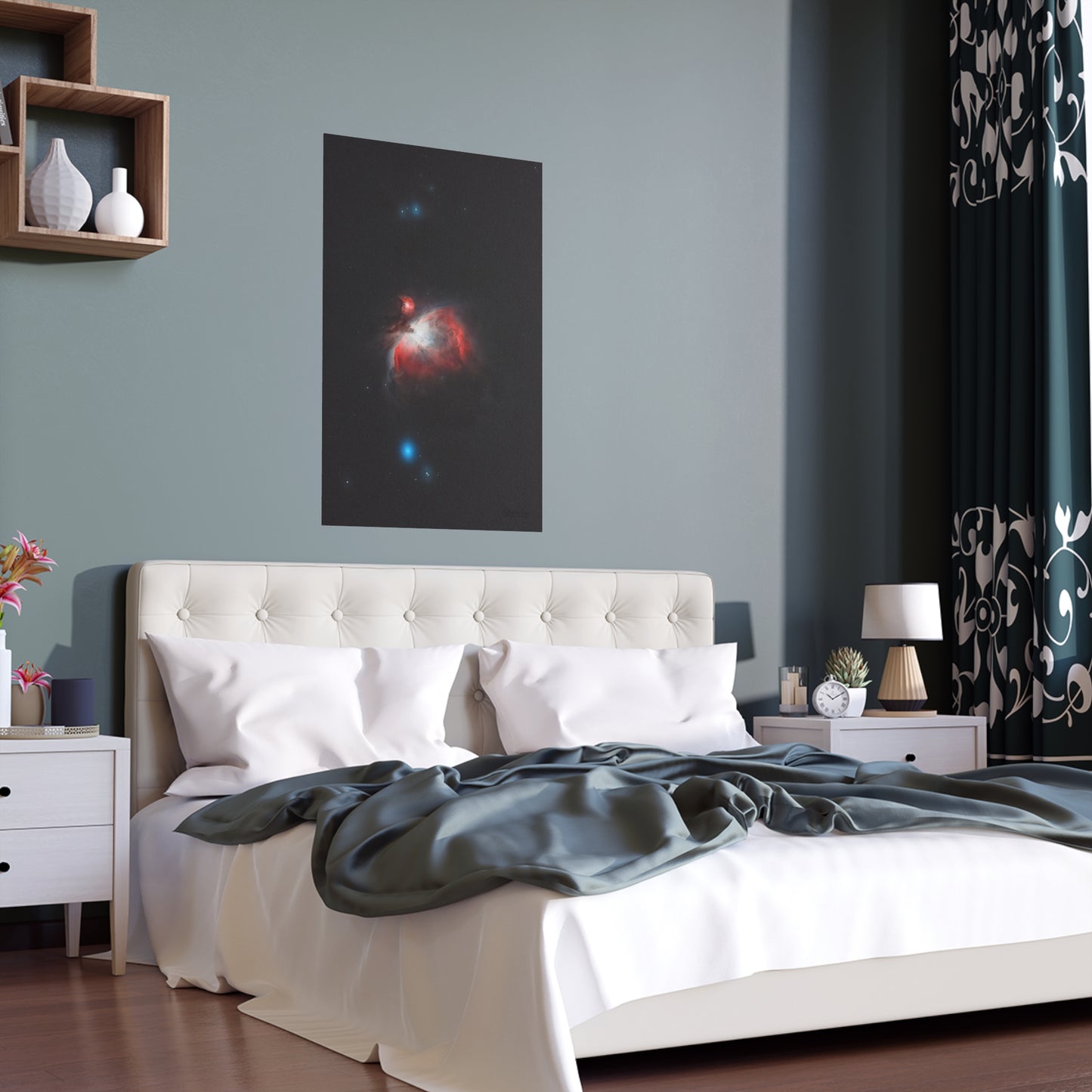 Indoor and Outdoor Silk Poster - Orion Nebula Astrophotography by AstronoBoa