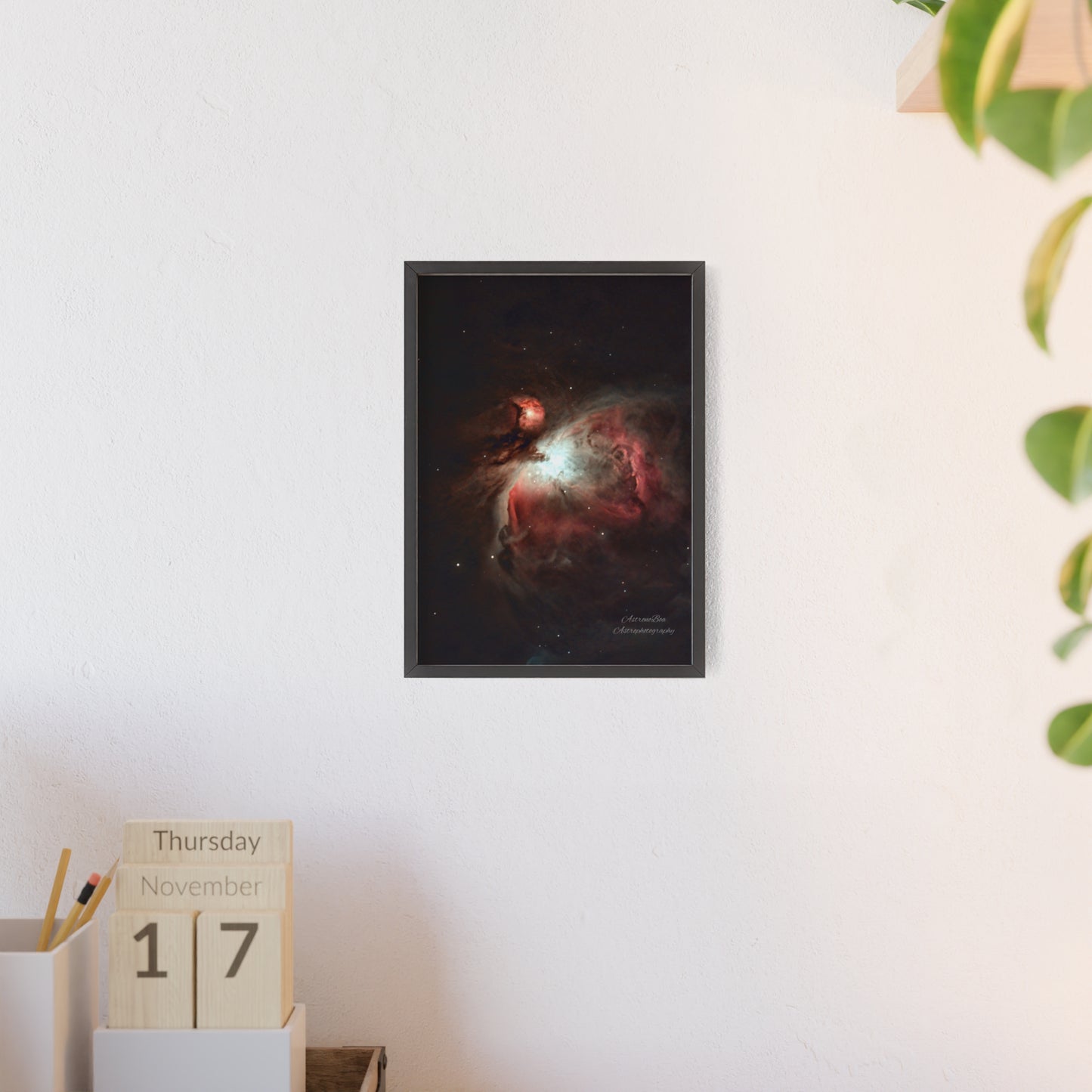 Wooden Frame Orion Nebula Poster