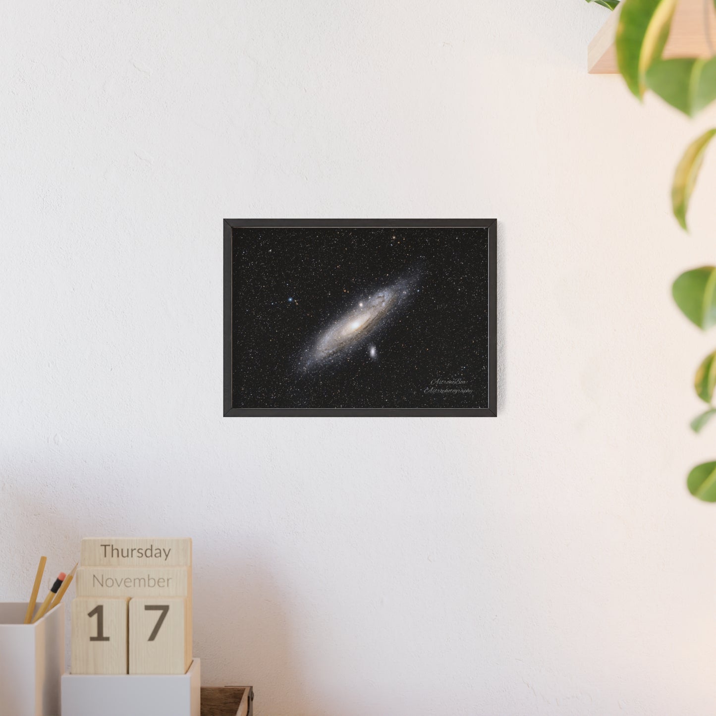 Wooden Frame Andromeda Galaxy Poster
