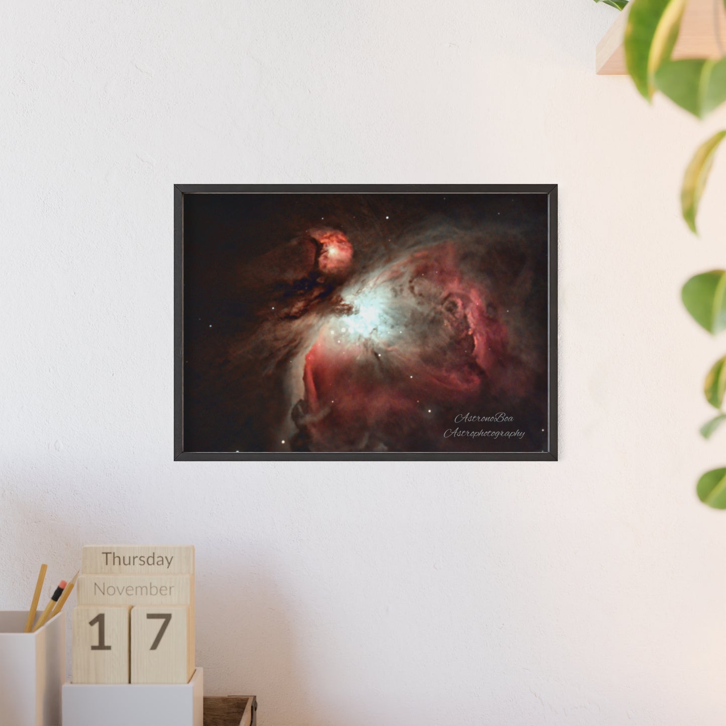 Wooden Frame Orion Nebula Poster