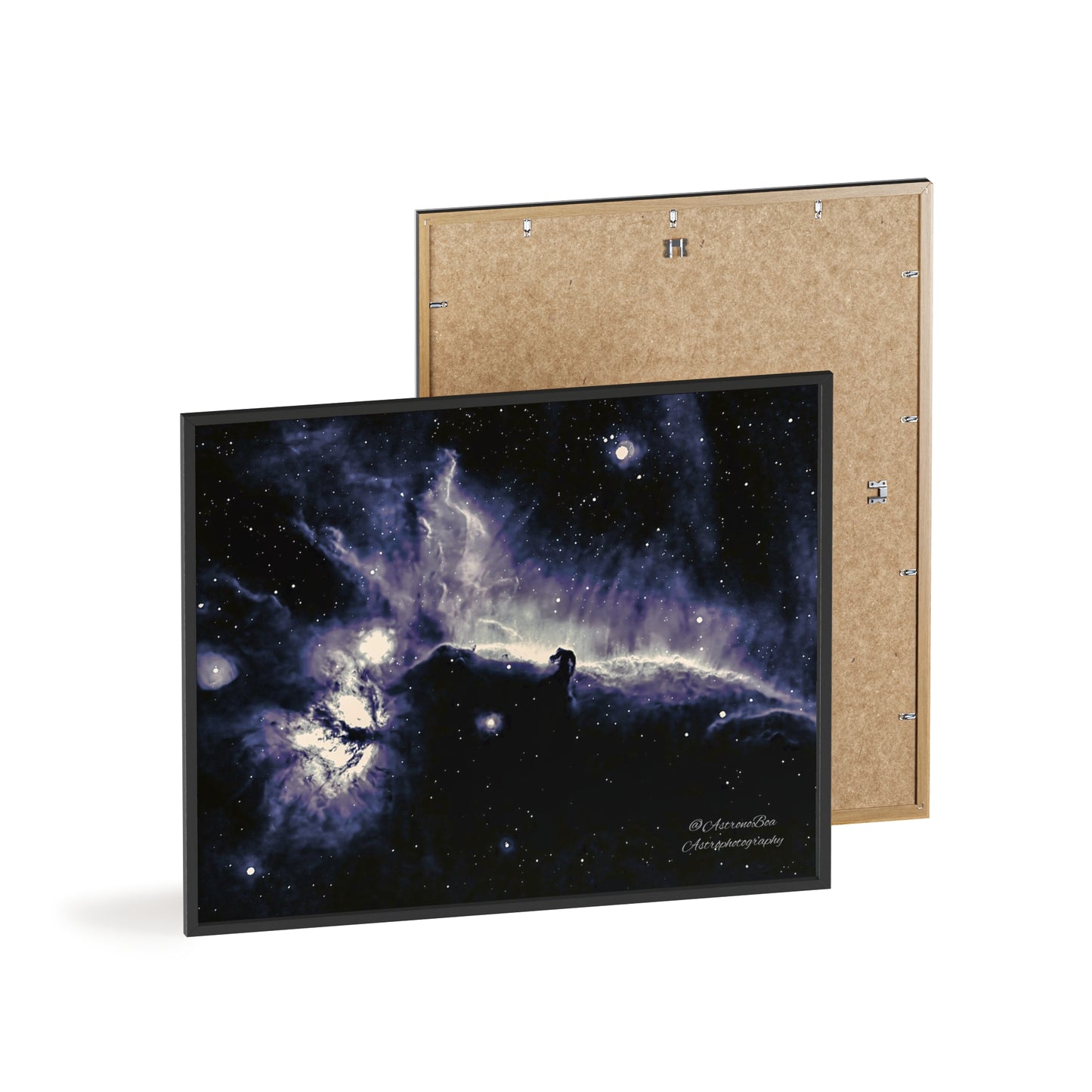 Wooden Frame Horsead and Flame Nebula Poster