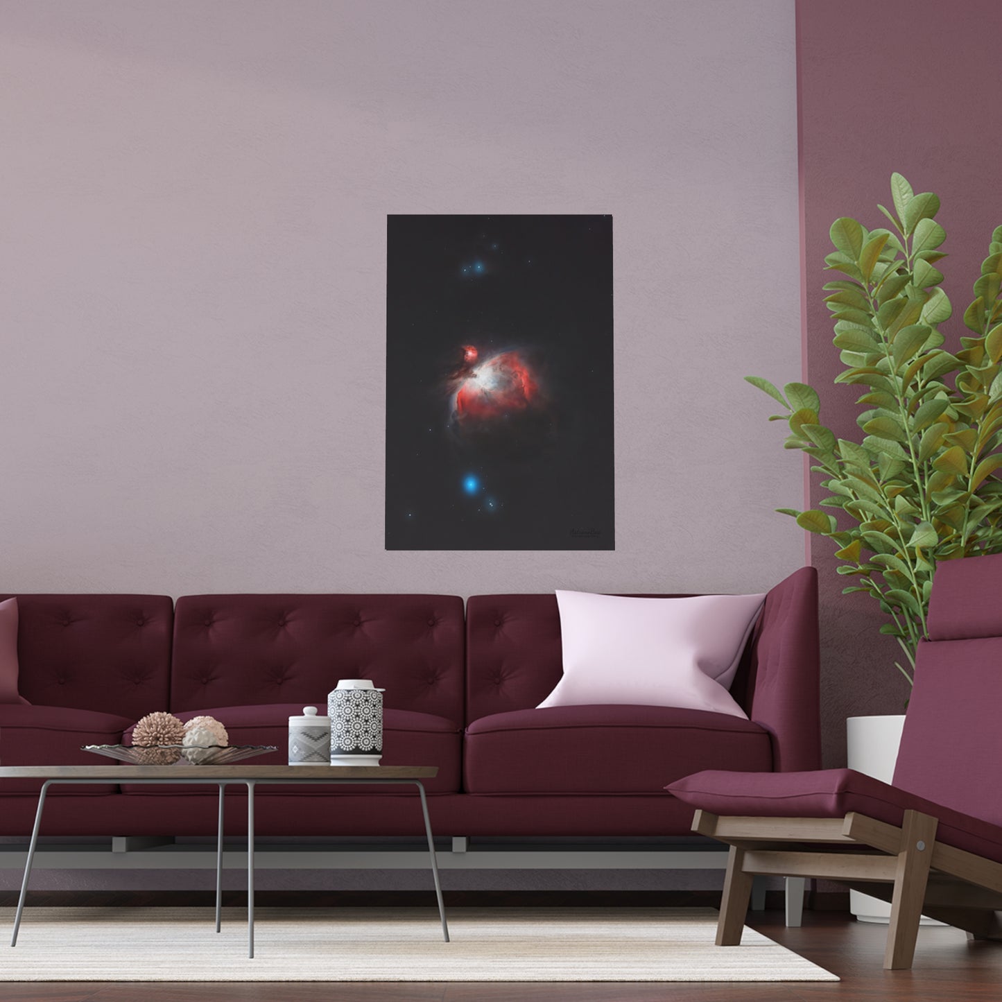Indoor and Outdoor Silk Poster - Orion Nebula Astrophotography by AstronoBoa