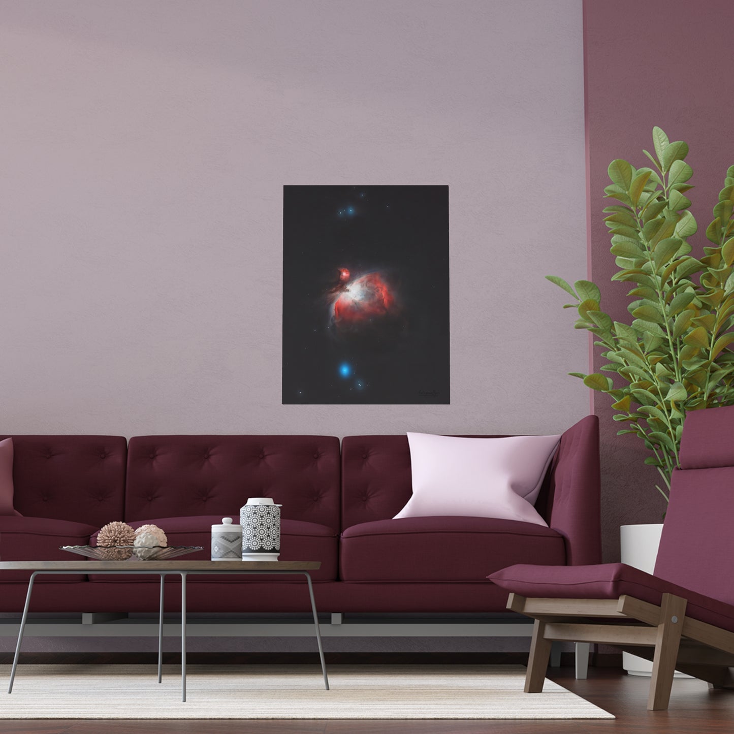 Indoor and Outdoor Silk Poster - Orion Nebula Astrophotography by AstronoBoa