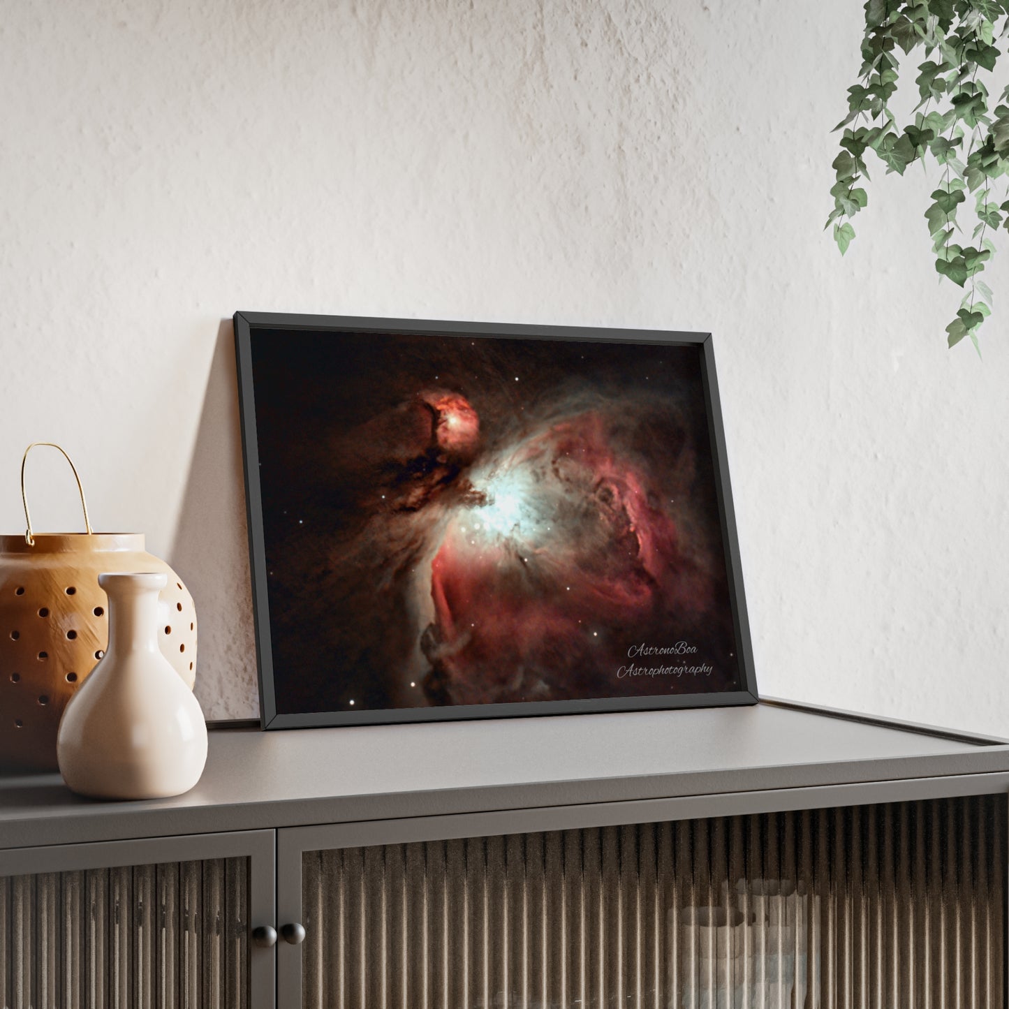 Wooden Frame Orion Nebula Poster