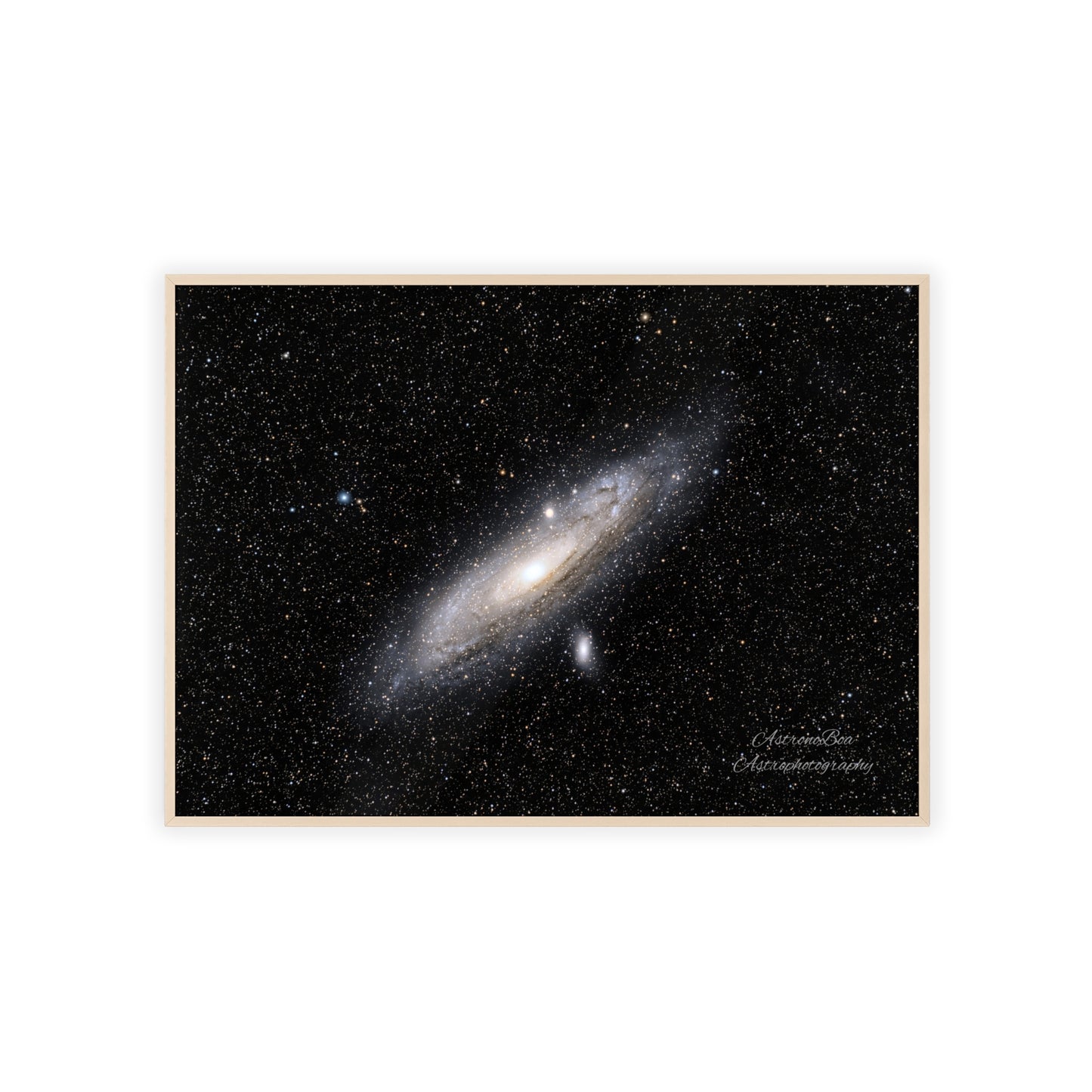 Wooden Frame Andromeda Galaxy Poster
