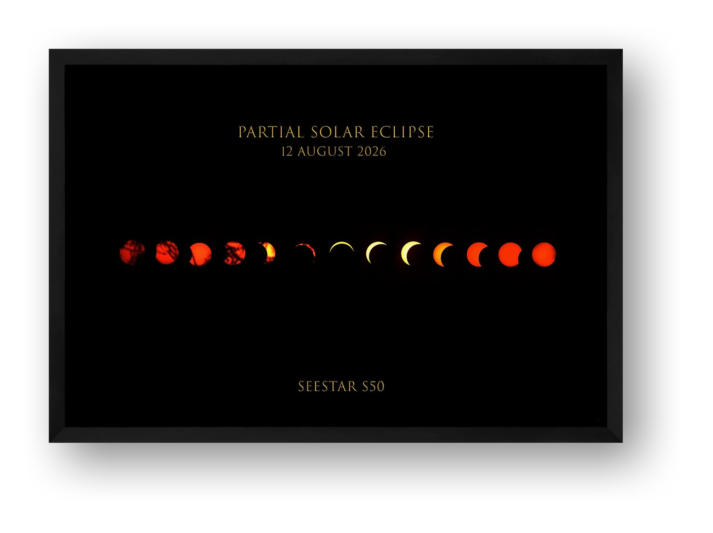 Partial Solar Eclipse 2026 UK — framed