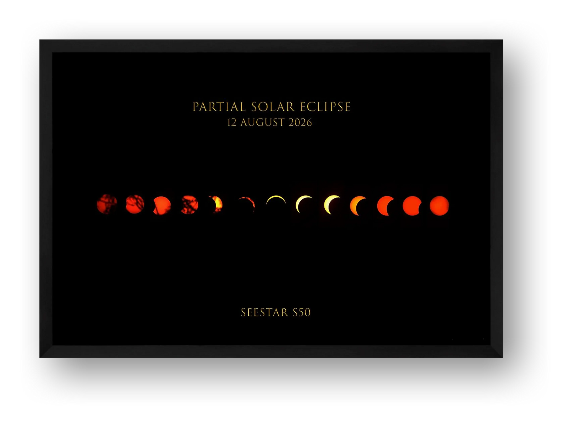 Partial Solar Eclipse 2026 UK — framed
