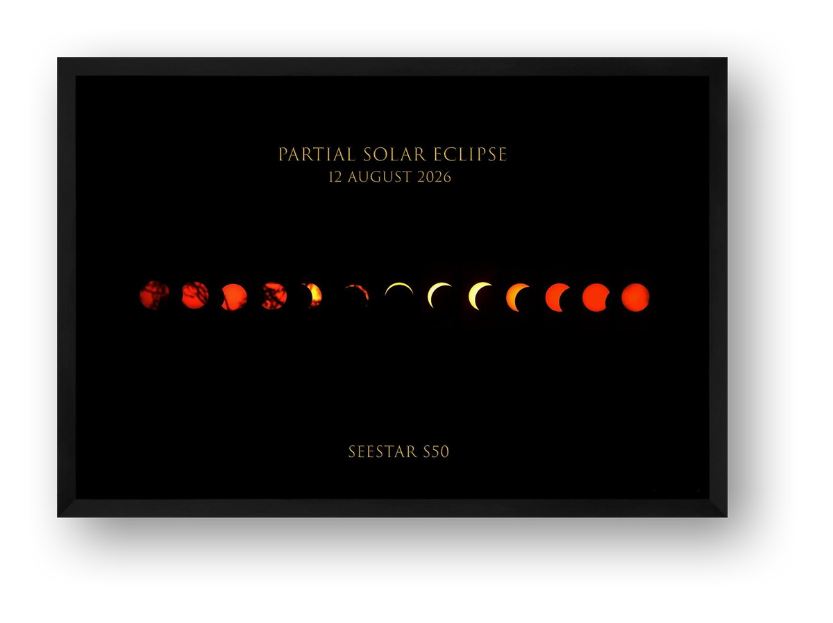 Partial Solar Eclipse 2026 UK — framed