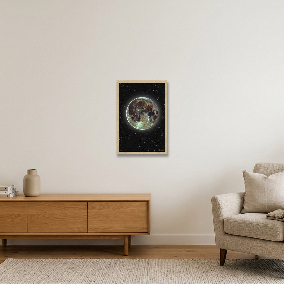 Mineral Moon by AstronoBoa — 30×45cm, 12×18" Oak Frame