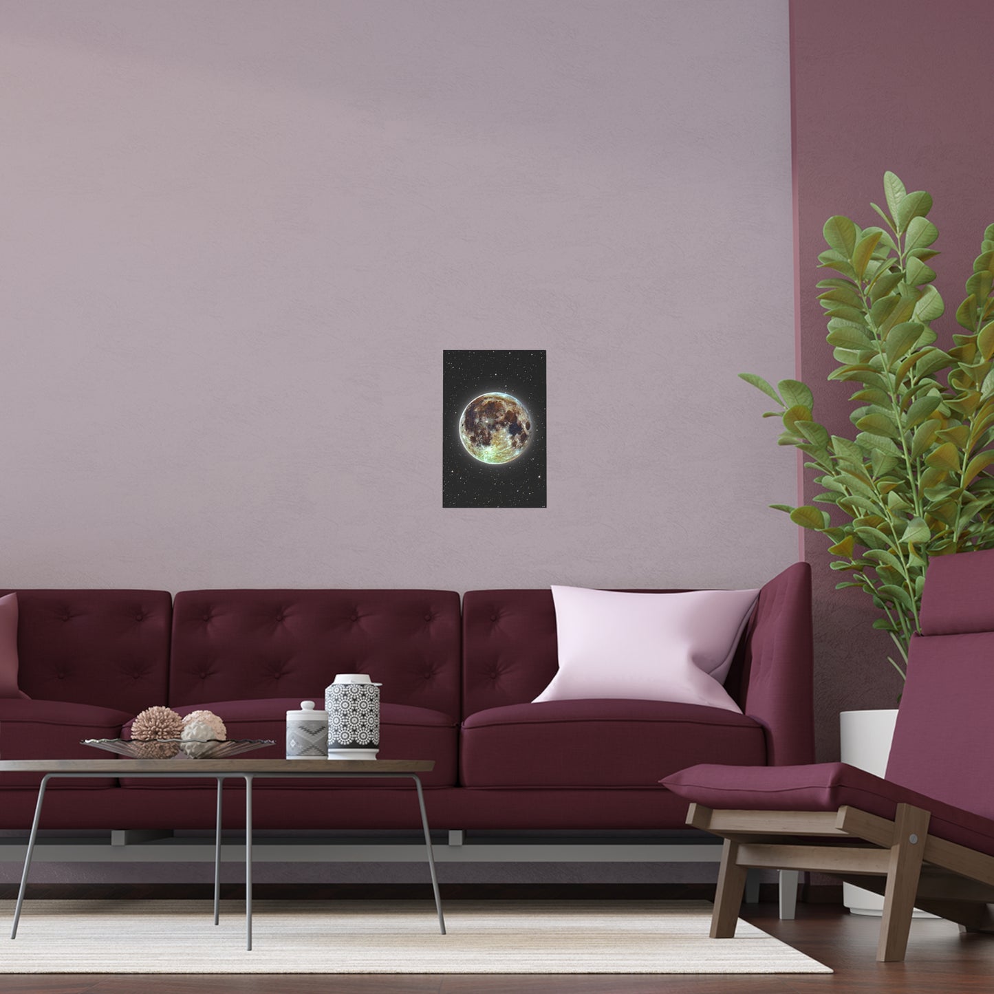 Moon Glow Silk Poster — Celestial Indoor/Outdoor Wall Art