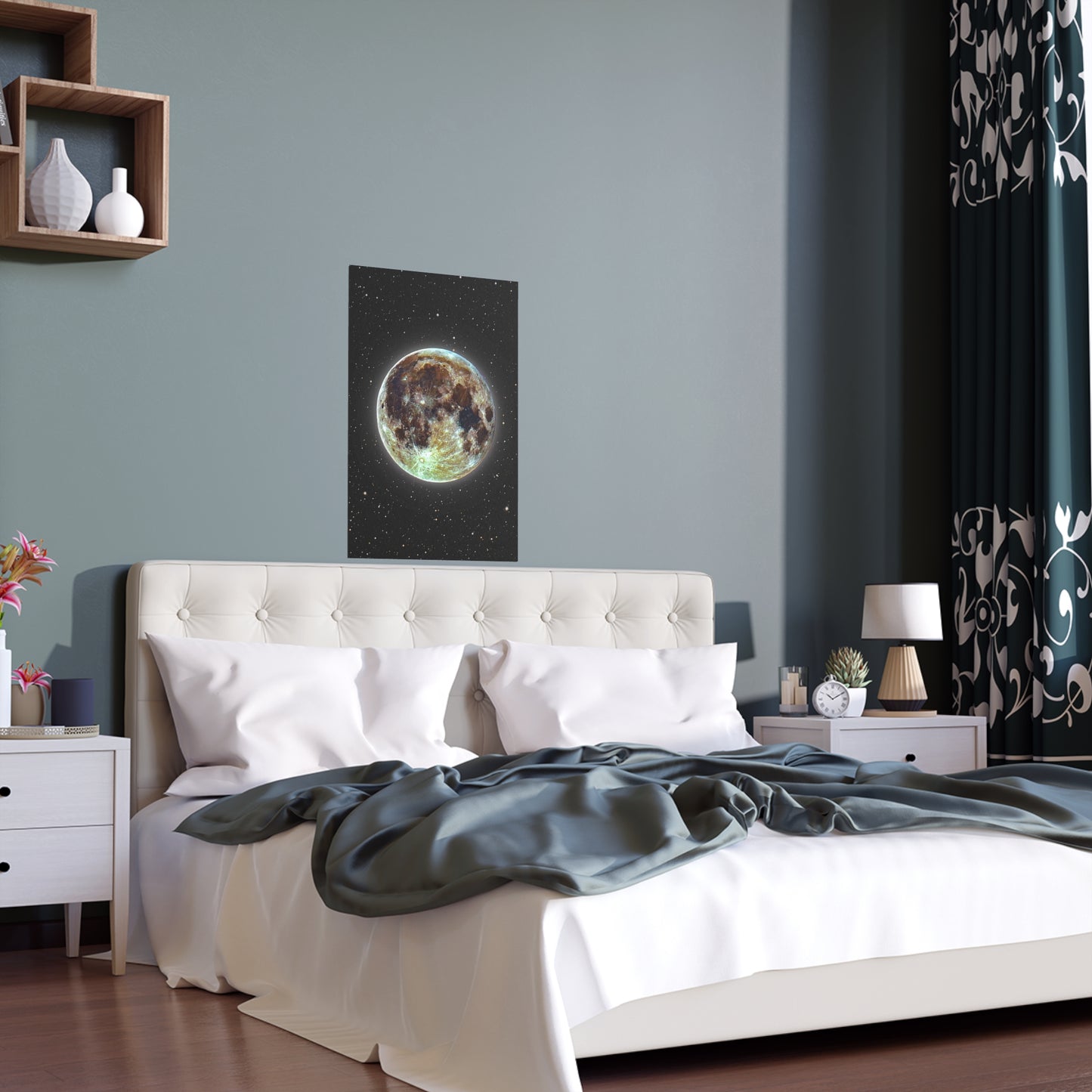 Moon Glow Silk Poster — Celestial Indoor/Outdoor Wall Art