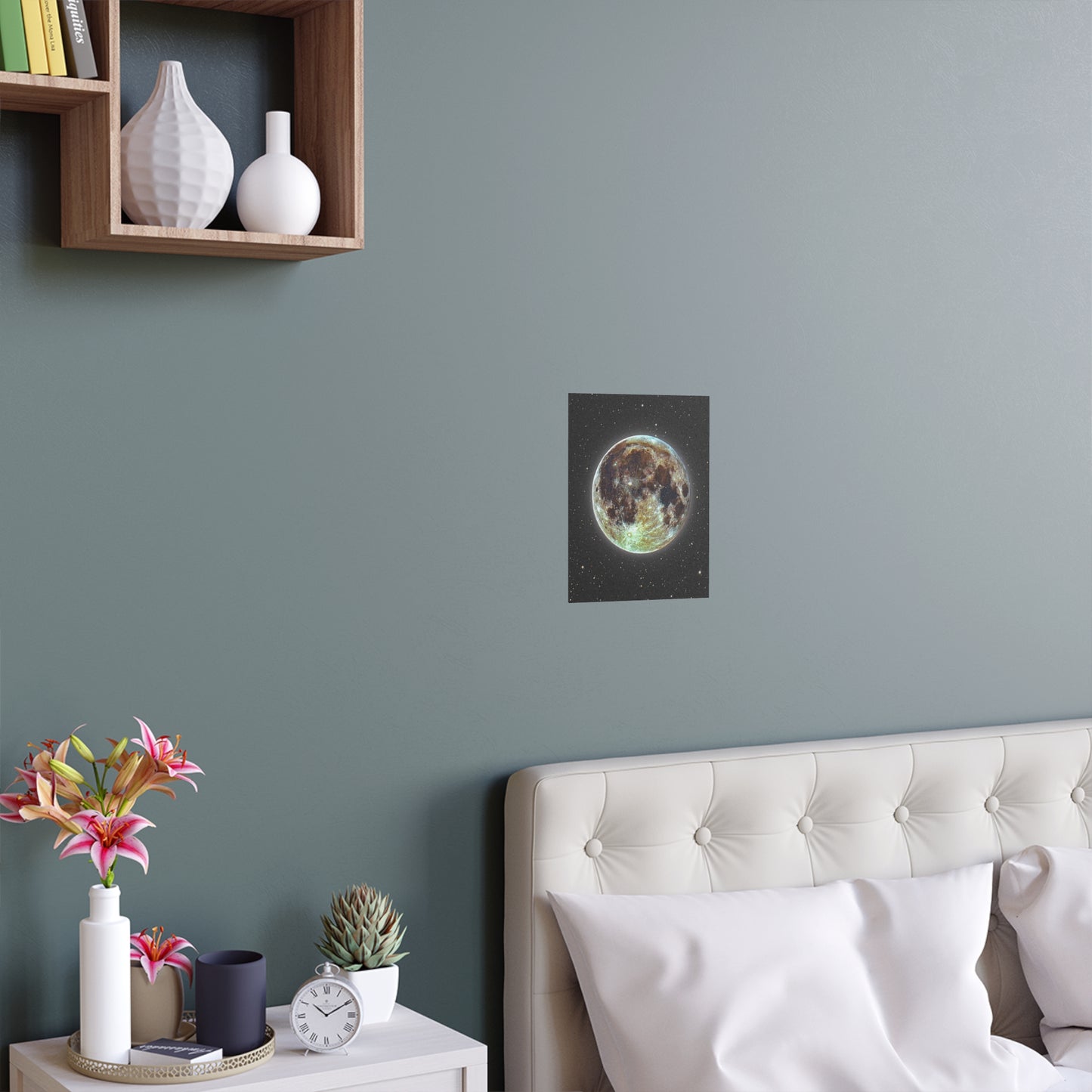 Moon Glow Silk Poster — Celestial Indoor/Outdoor Wall Art