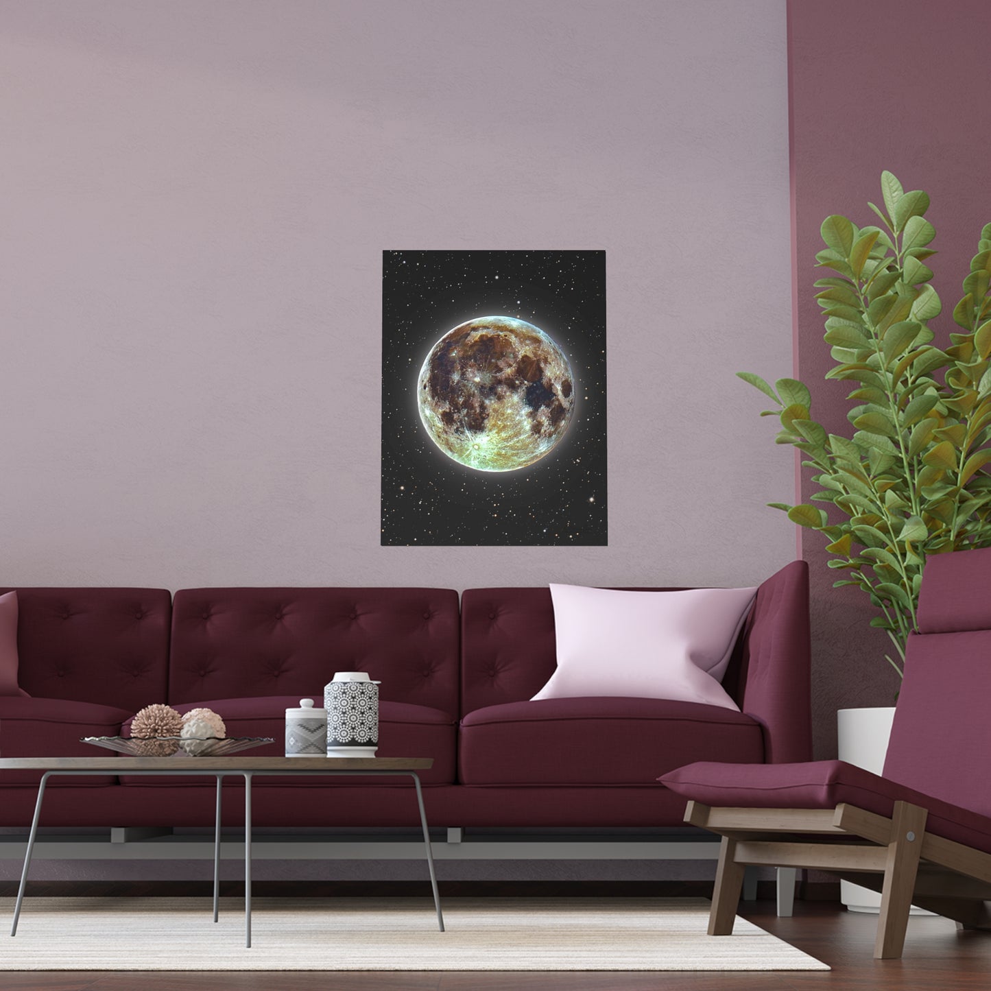 Moon Glow Silk Poster — Celestial Indoor/Outdoor Wall Art