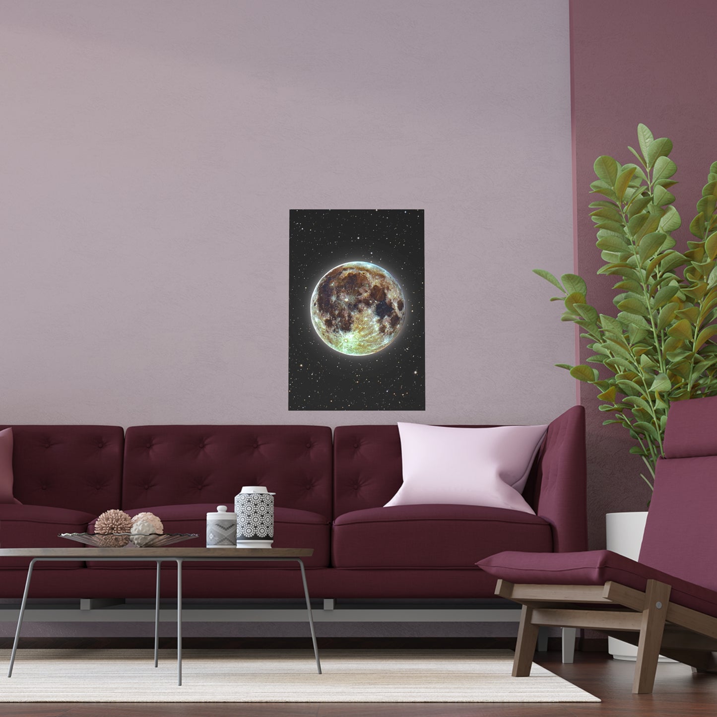 Moon Glow Silk Poster — Celestial Indoor/Outdoor Wall Art