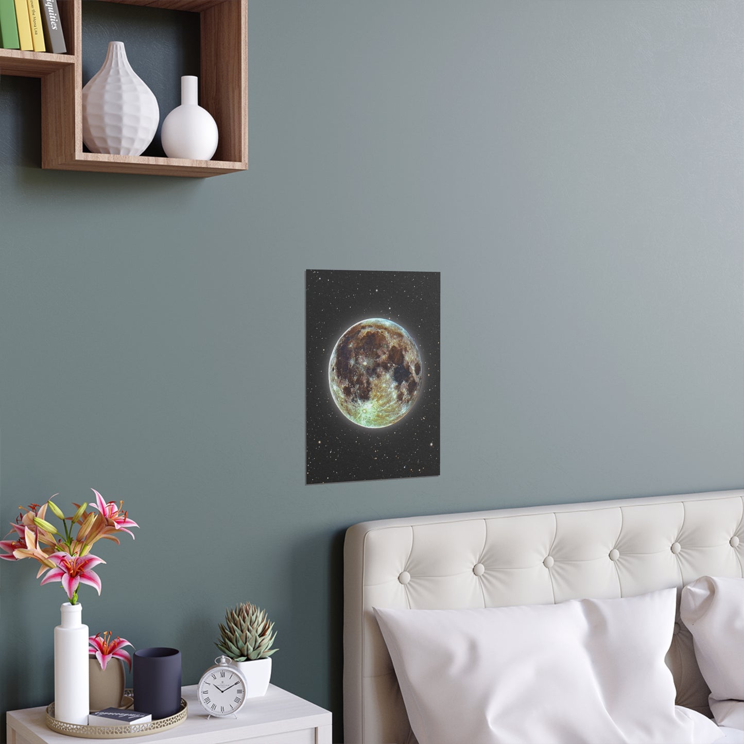 Moon Glow Silk Poster — Celestial Indoor/Outdoor Wall Art