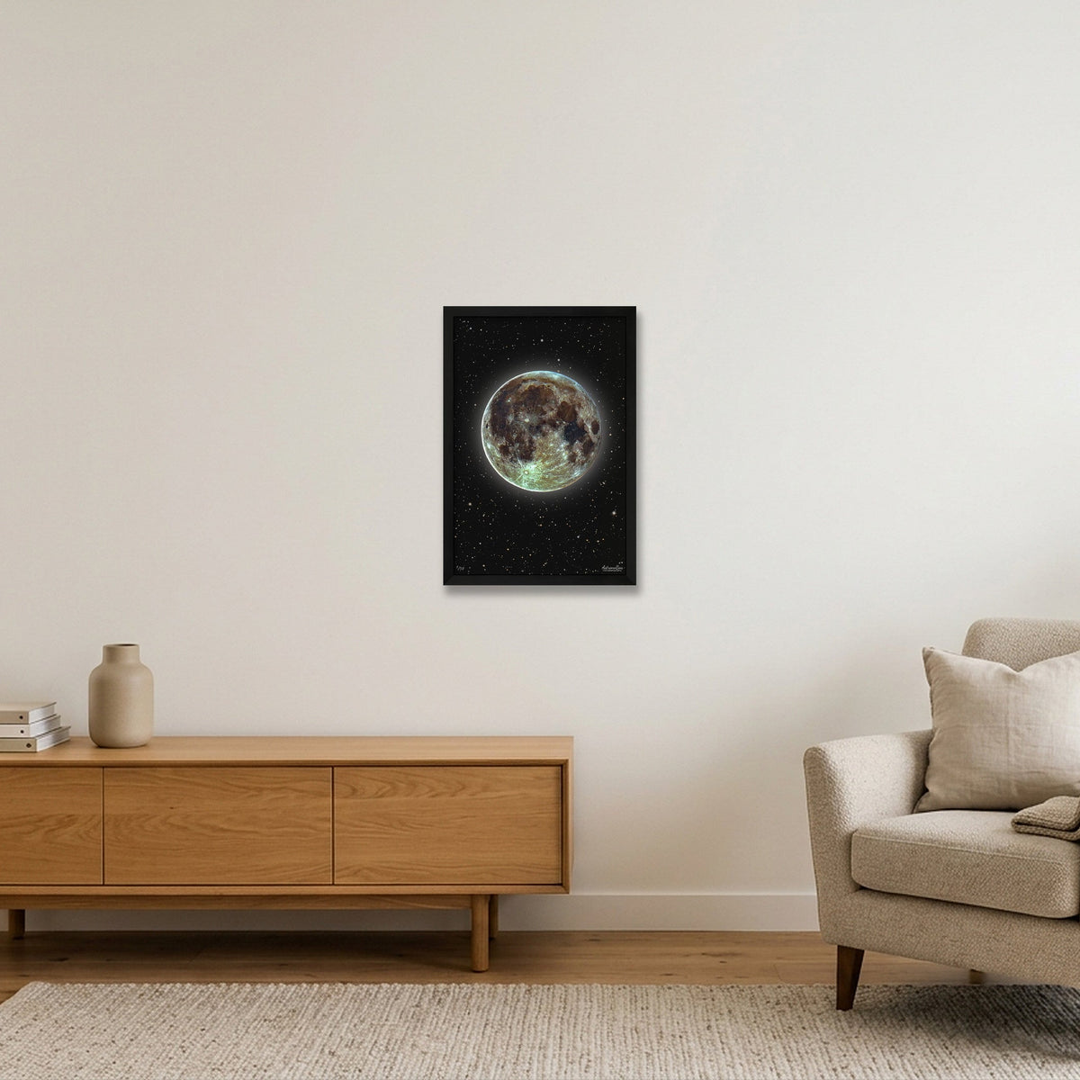 Mineral Moon by AstronoBoa — 30×45cm, 12×18" Black Frame