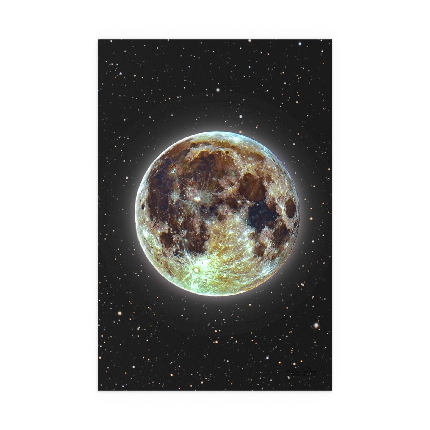 Moon Glow Silk Poster — Celestial Indoor/Outdoor Wall Art