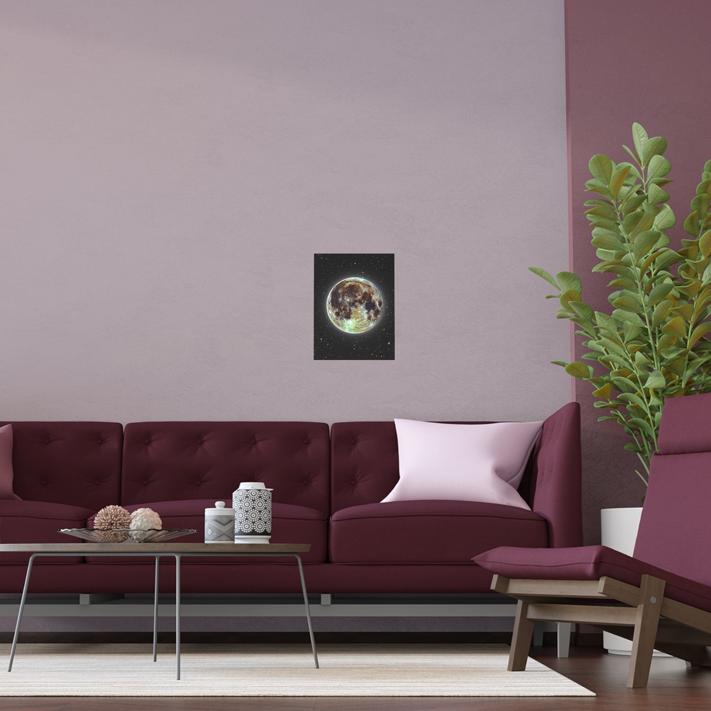 Moon Glow Silk Poster — Celestial Indoor/Outdoor Wall Art