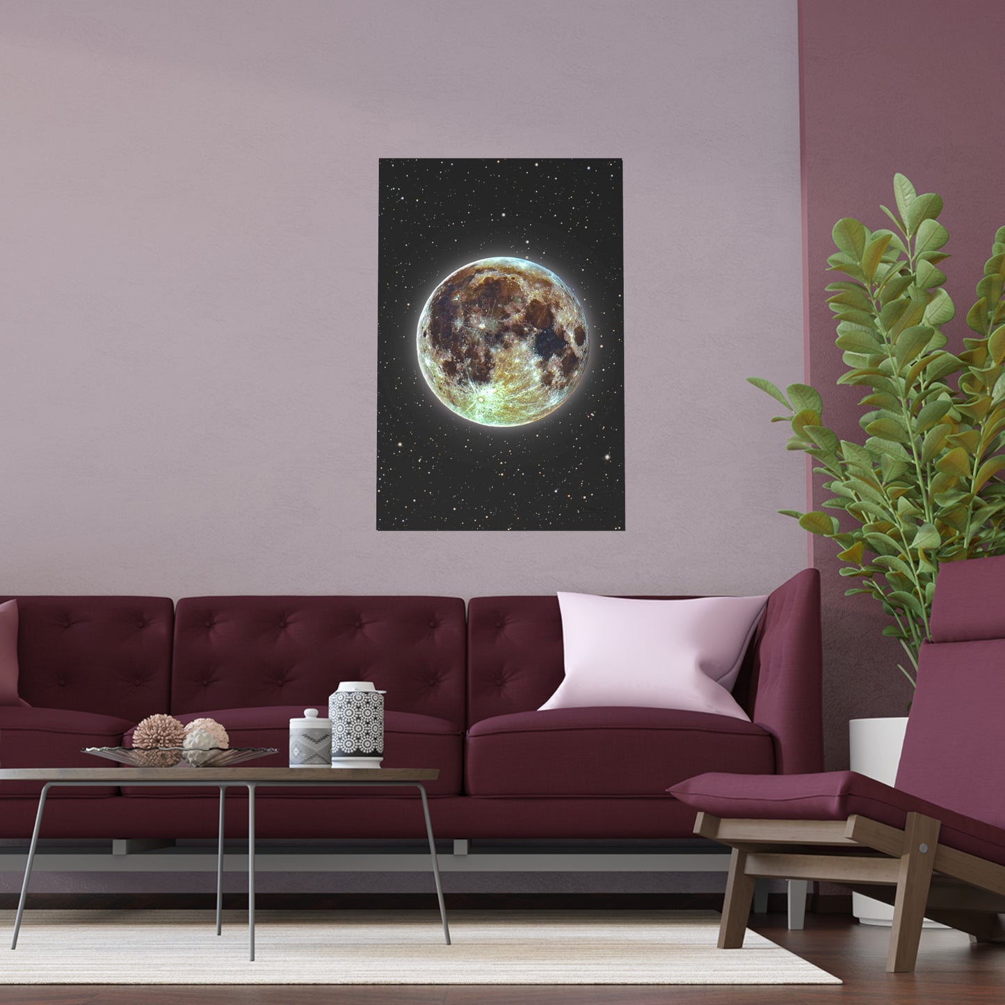 Moon Glow Silk Poster — Celestial Indoor/Outdoor Wall Art