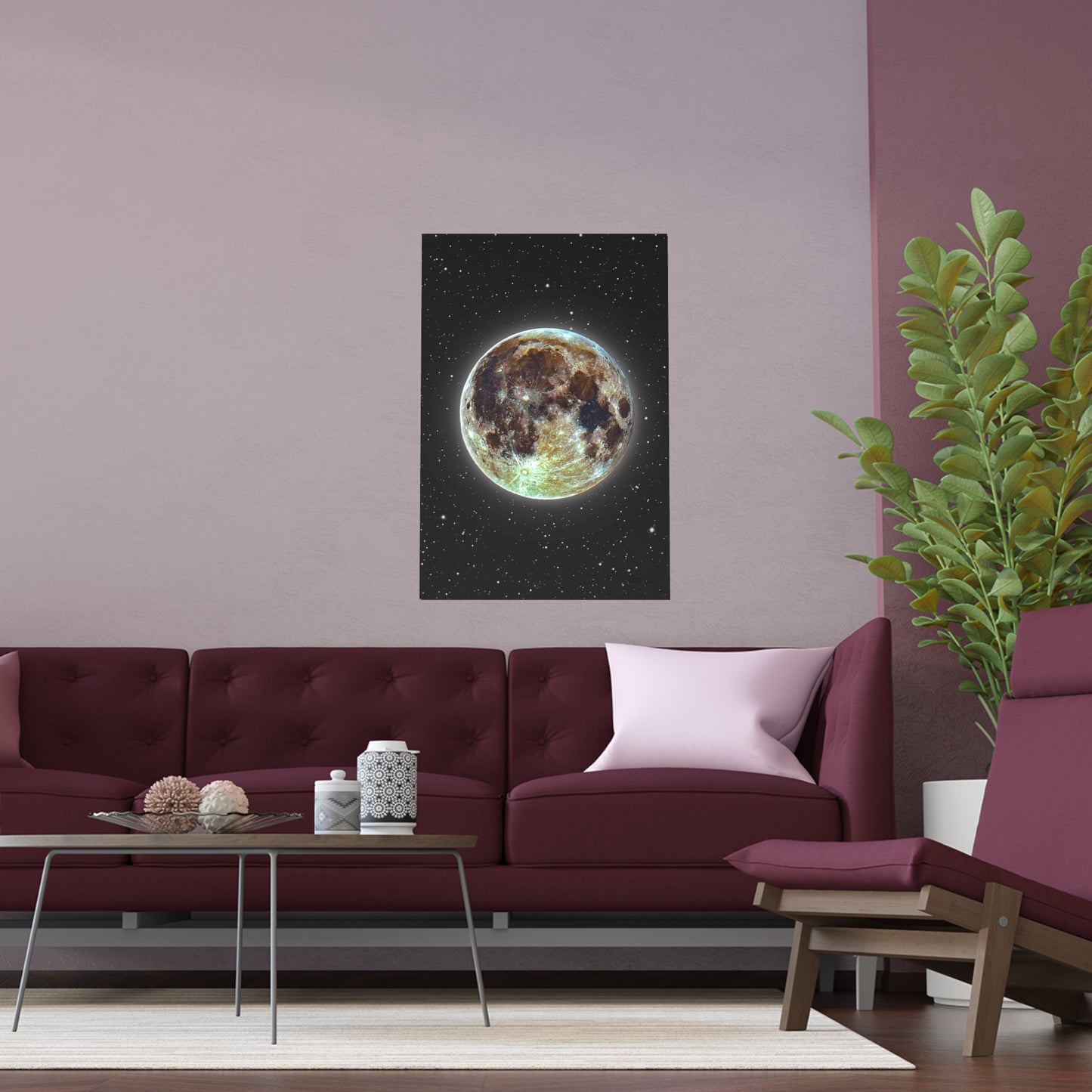 Moon Glow Silk Poster — Celestial Indoor/Outdoor Wall Art