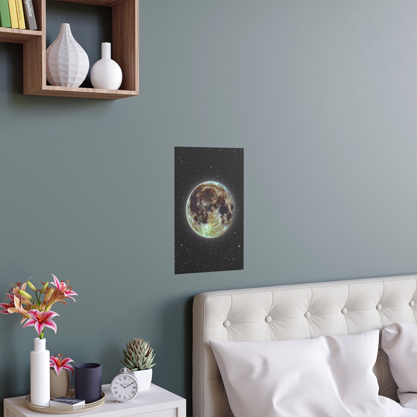 Moon Glow Silk Poster — Celestial Indoor/Outdoor Wall Art