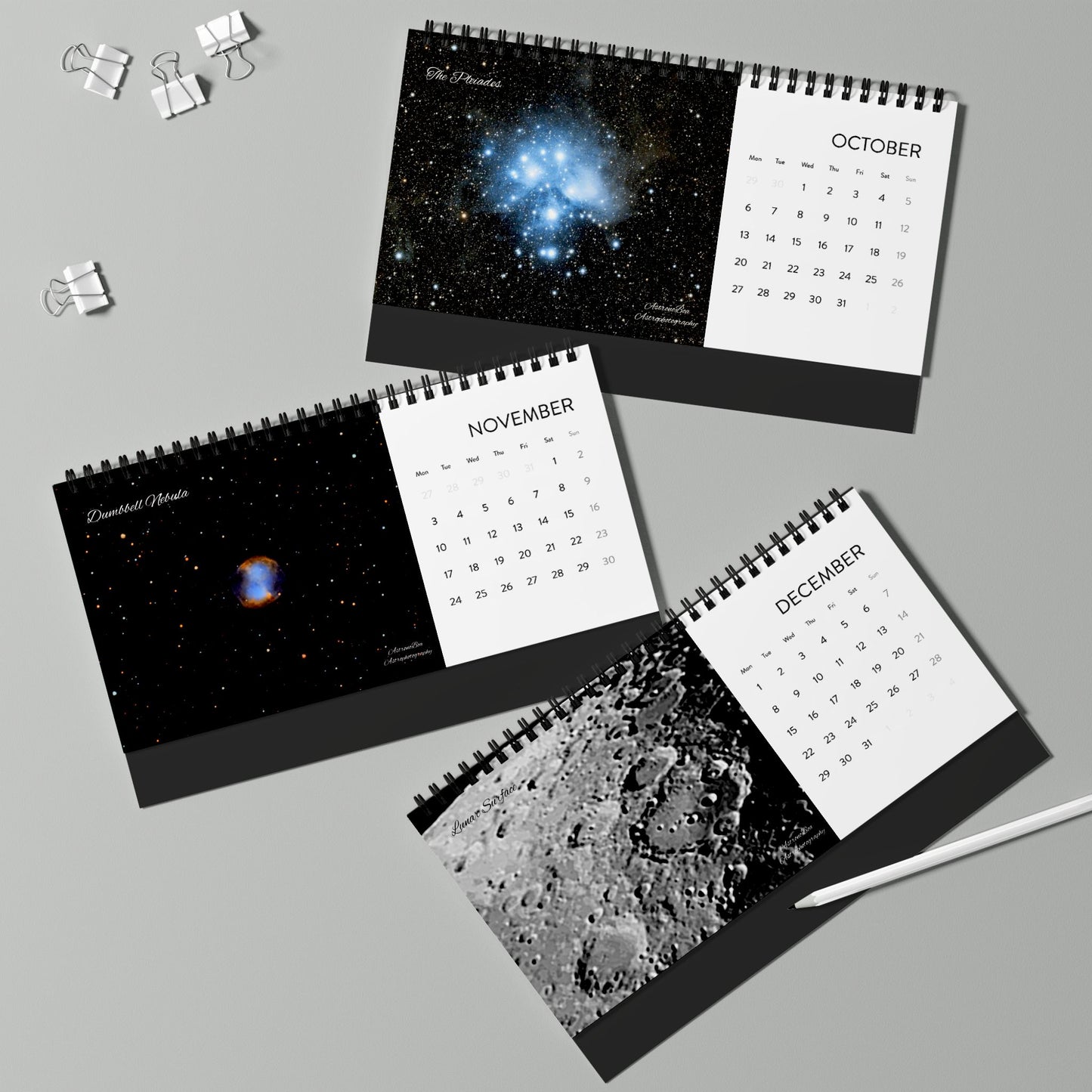 Simplex Desk Calendar (2025 grid) Astrophotography by AstronoBoa