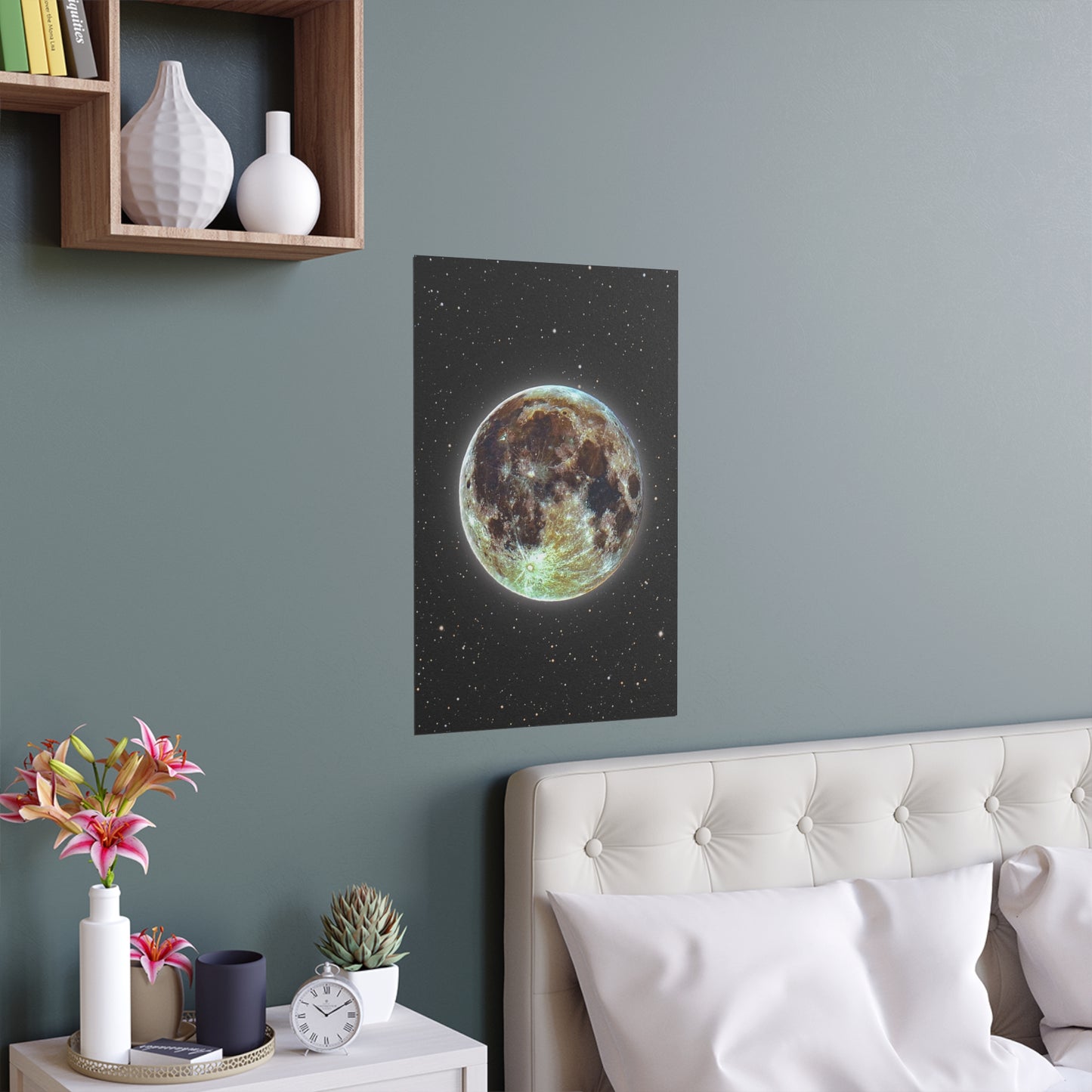 Moon Glow Silk Poster — Celestial Indoor/Outdoor Wall Art