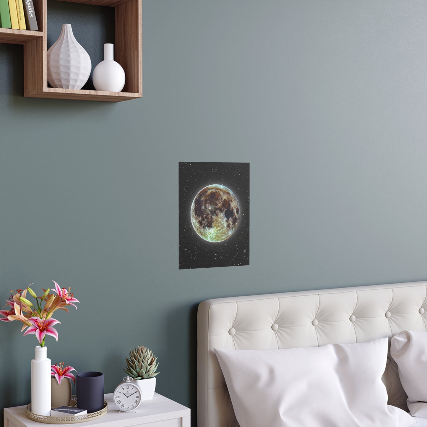 Moon Glow Silk Poster — Celestial Indoor/Outdoor Wall Art