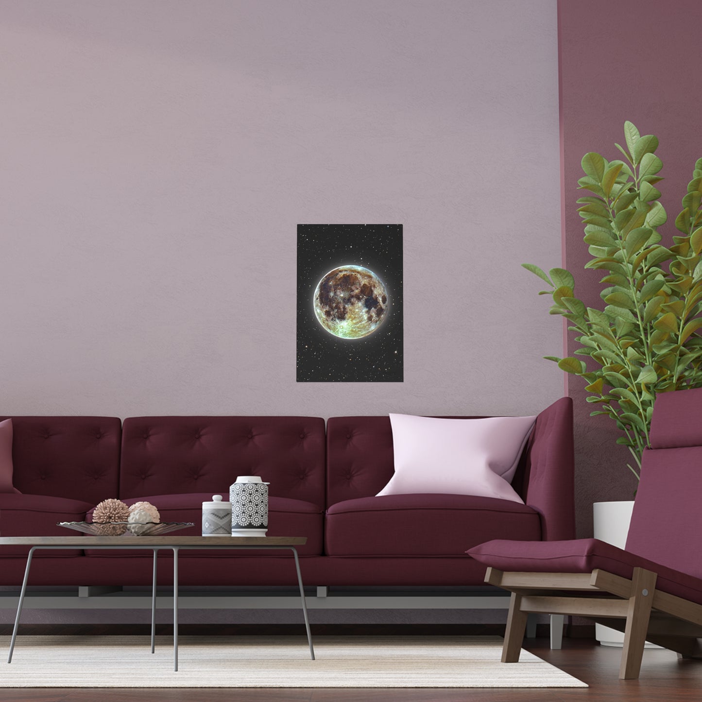 Moon Glow Silk Poster — Celestial Indoor/Outdoor Wall Art