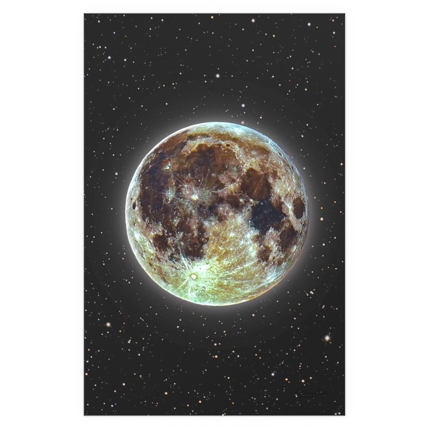 Moon Glow Silk Poster — Celestial Indoor/Outdoor Wall Art