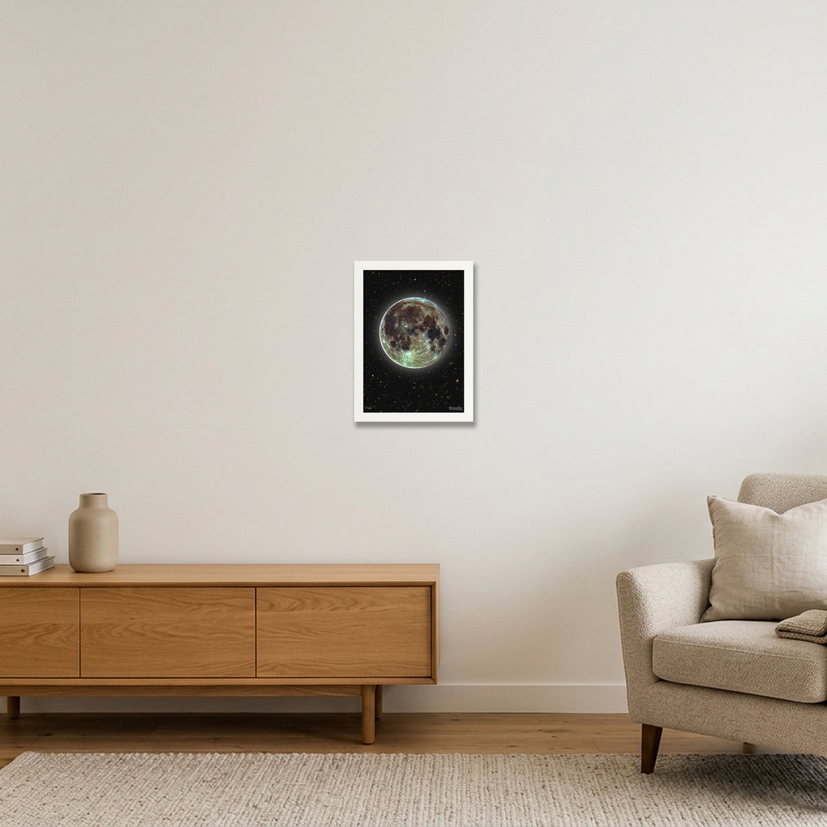 Mineral Moon by AstronoBoa — A4 (21×30cm, 8×12") White Frame