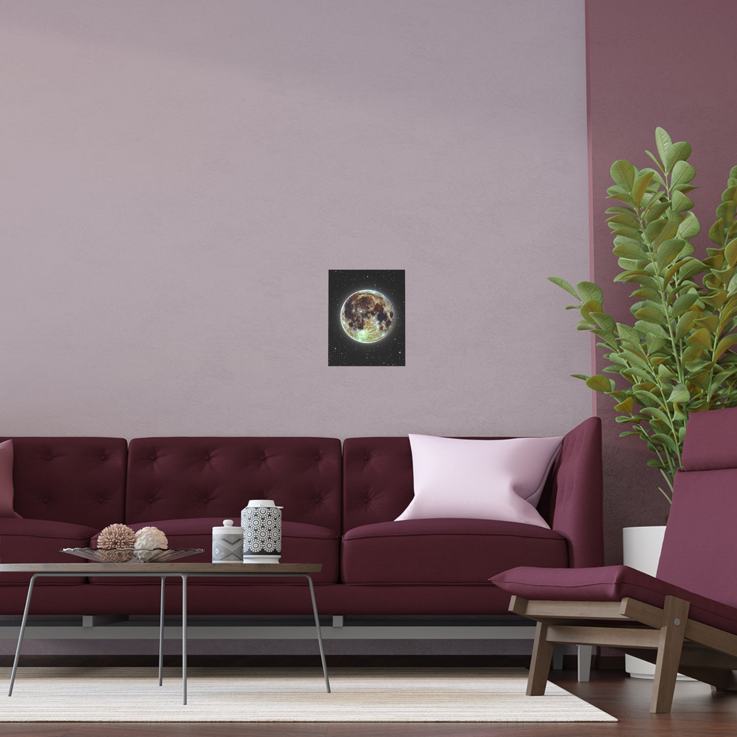 Moon Glow Silk Poster — Celestial Indoor/Outdoor Wall Art