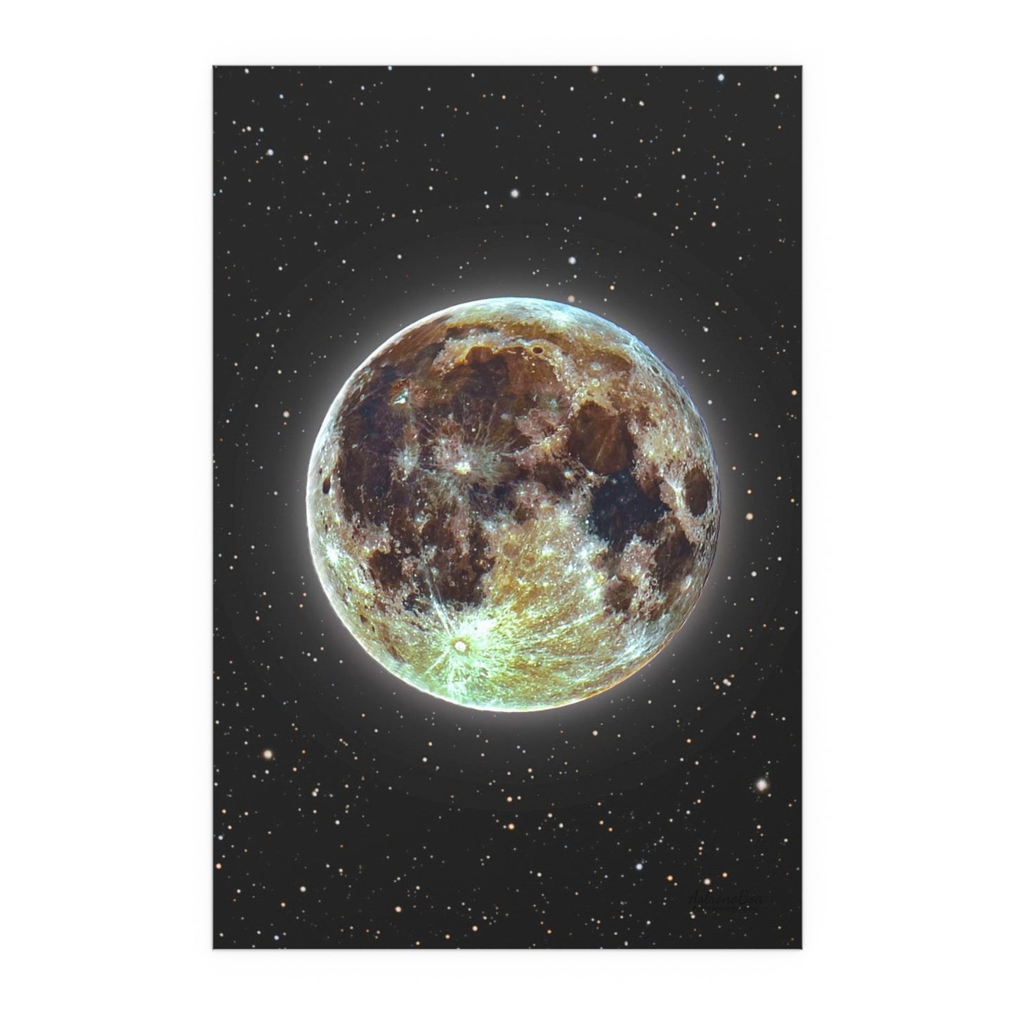 Moon Glow Silk Poster — Celestial Indoor/Outdoor Wall Art
