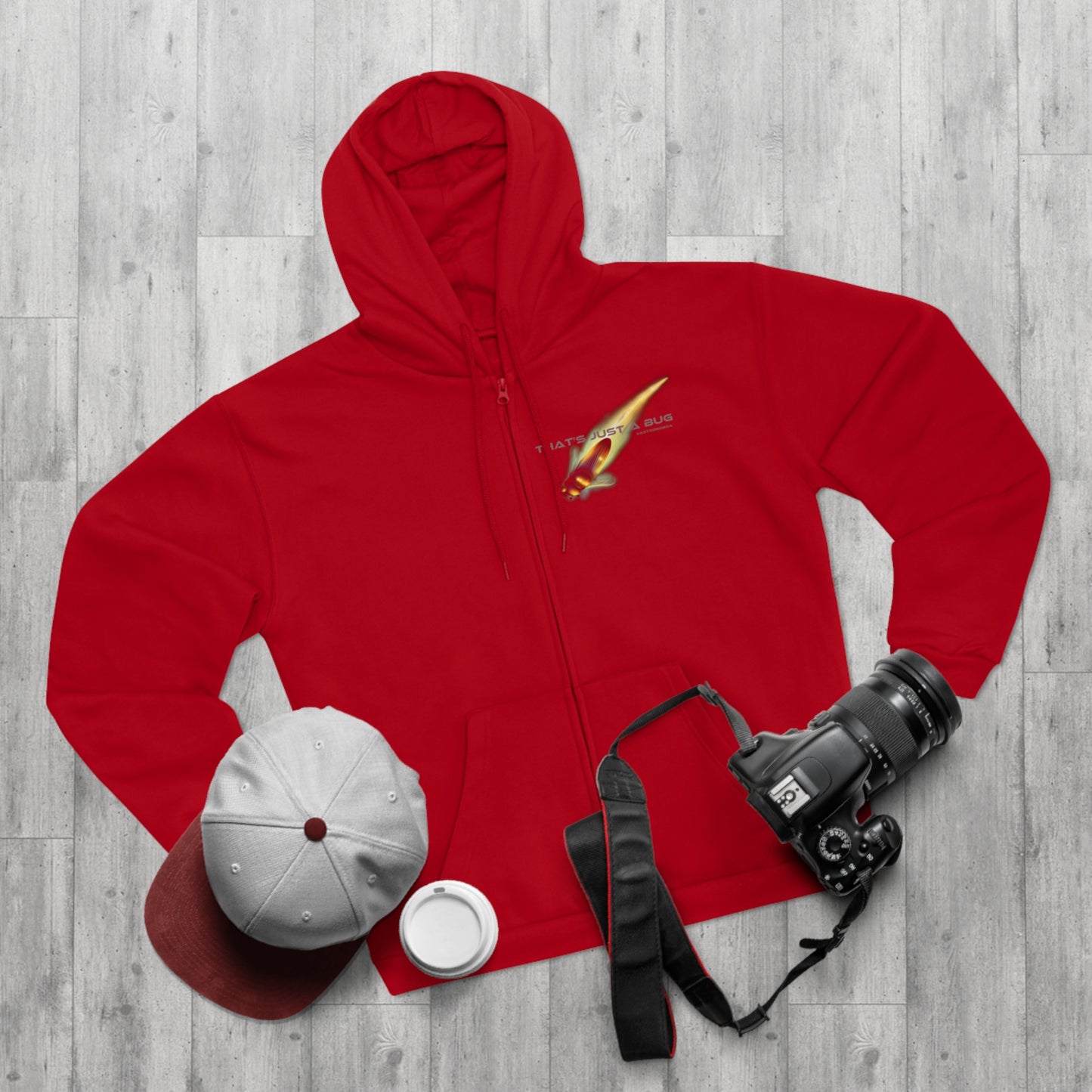 Unisex Hooded Zip Sweatshirt 'That's just a bug'